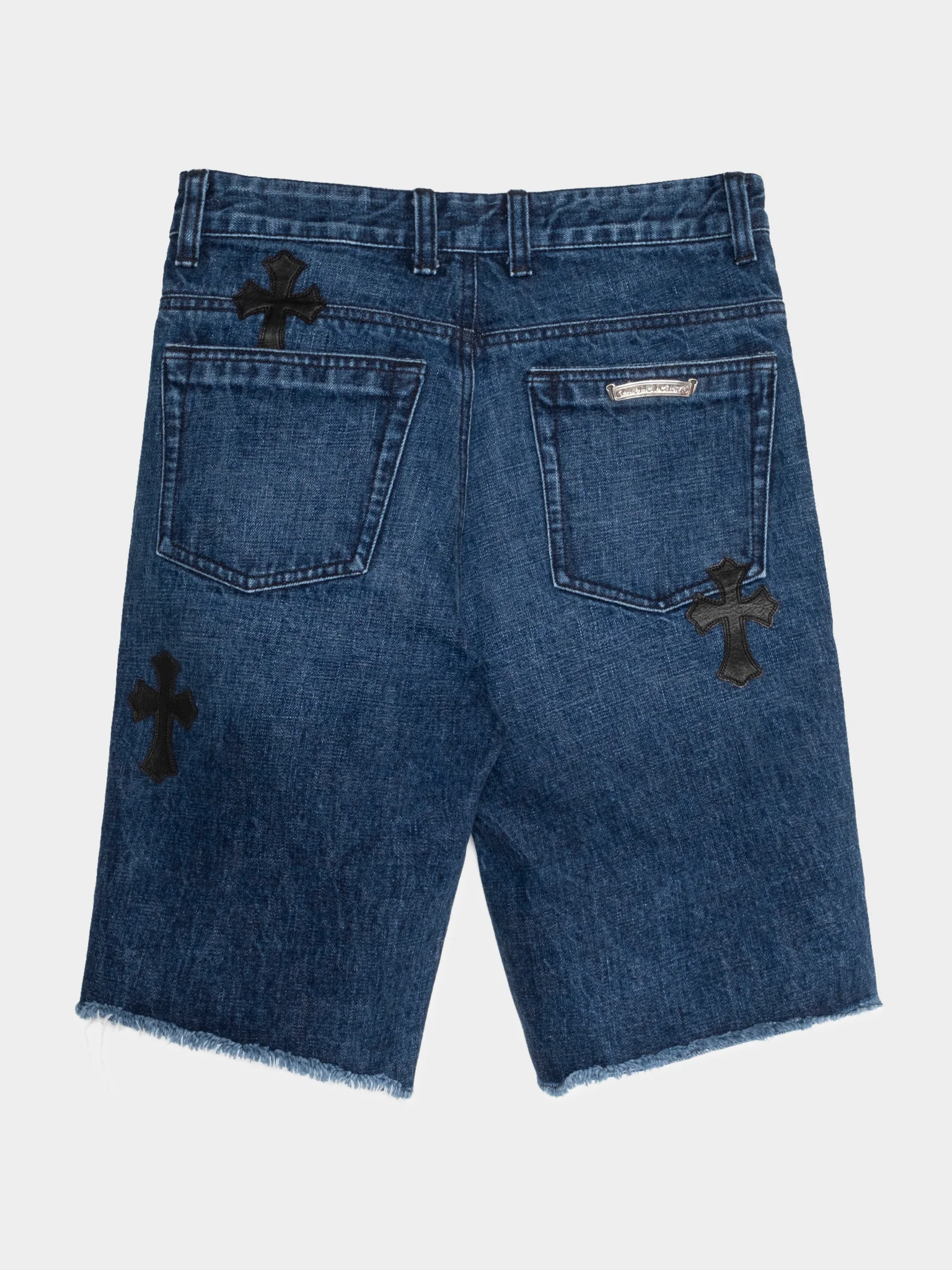 Leather Patch Jean Shorts - Image 2