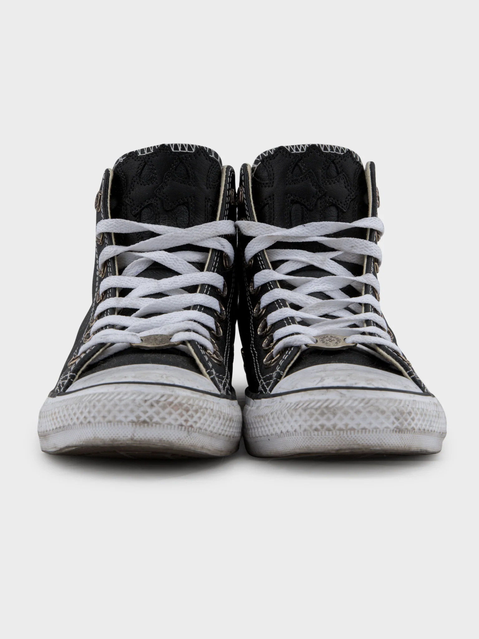 Cross Patched Leather Converse - Image 2