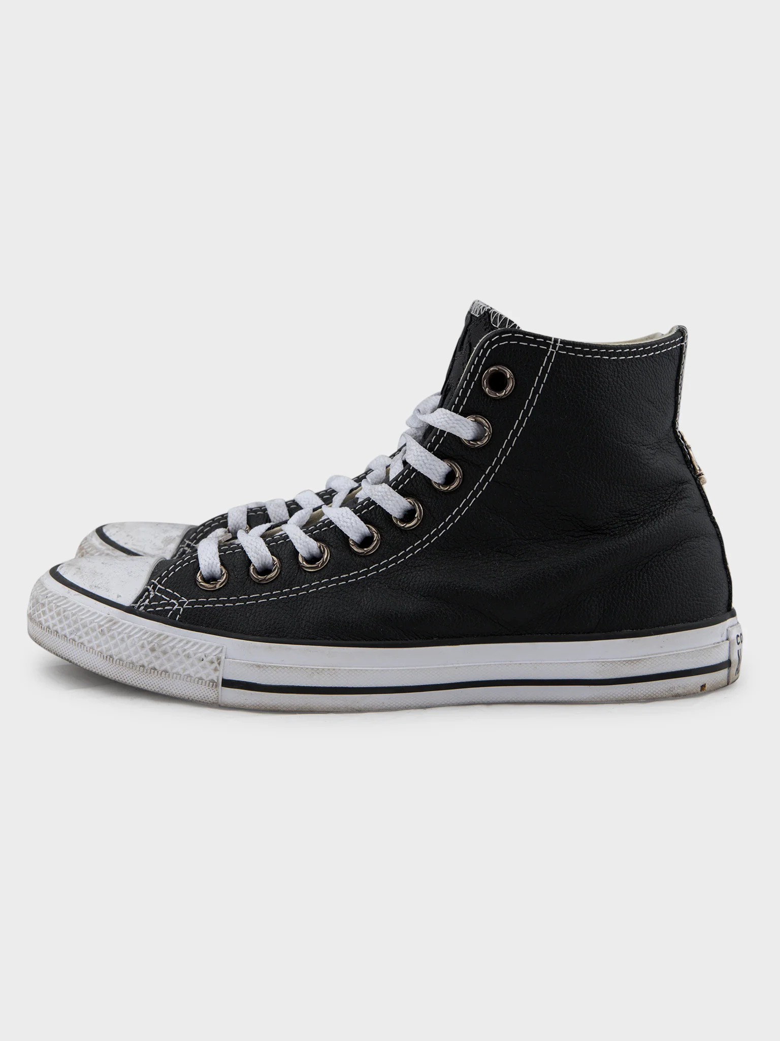 Cross Patched Leather Converse - Image 3