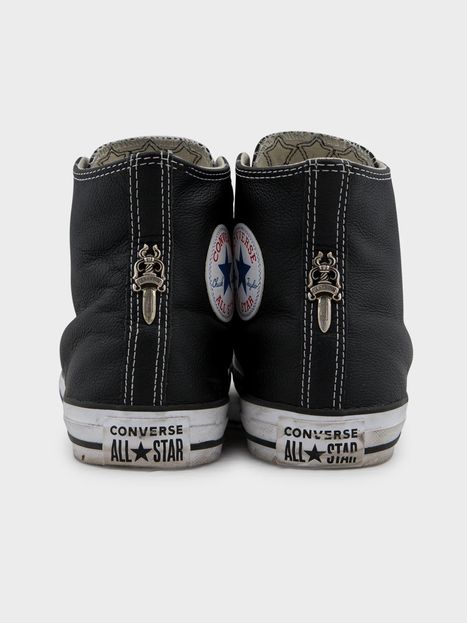 Cross Patched Leather Converse - Image 4