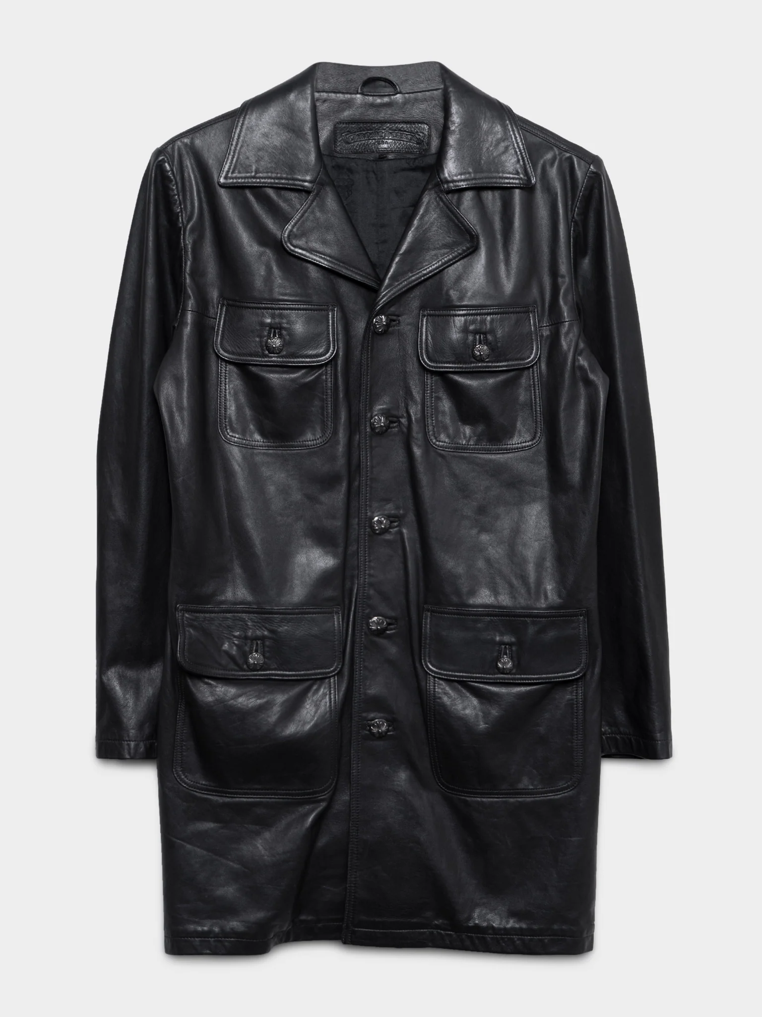 Leather Patched Trench Coat - Image 2