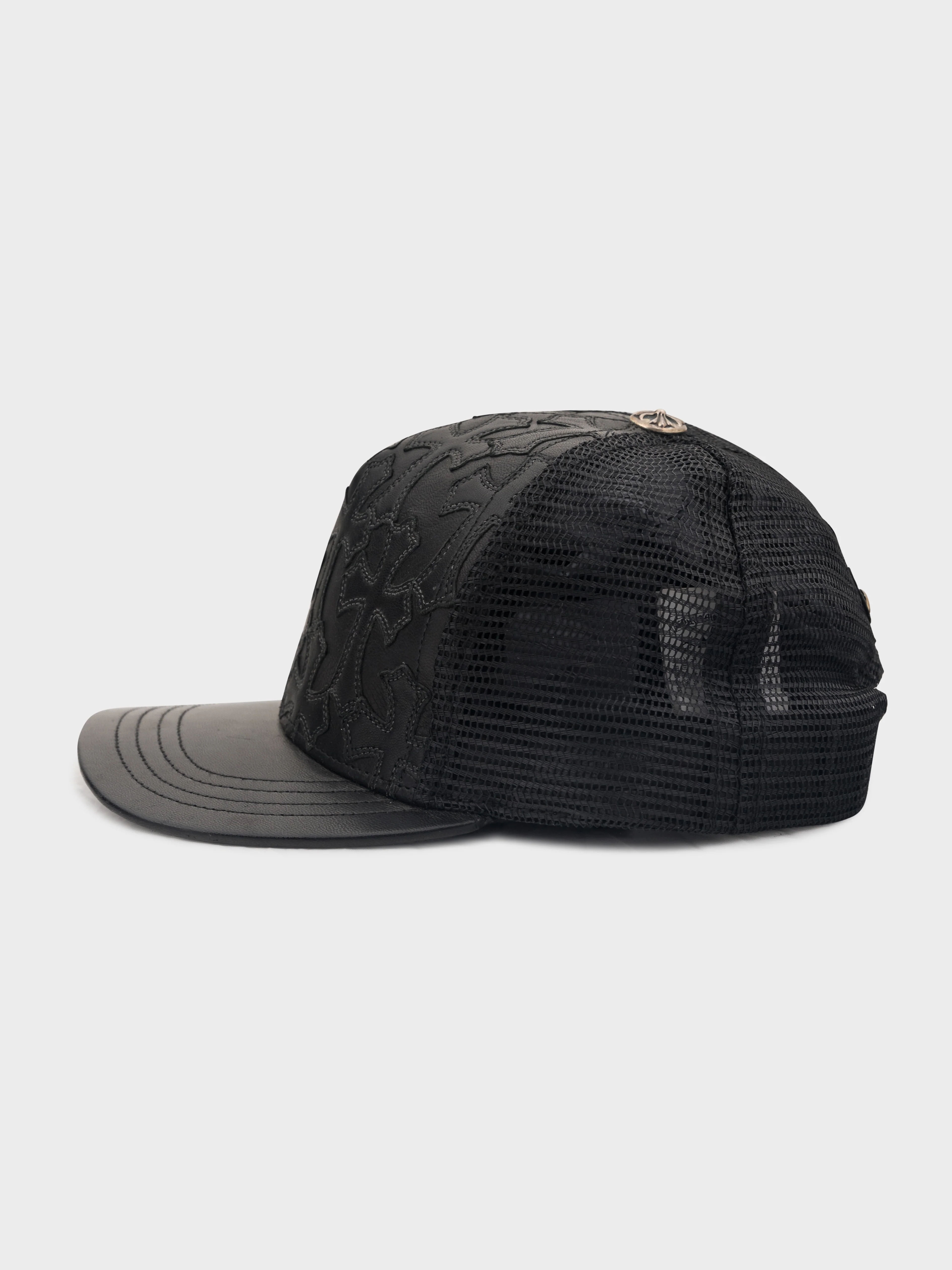 Leather Patched Trucker Hat - Image 3