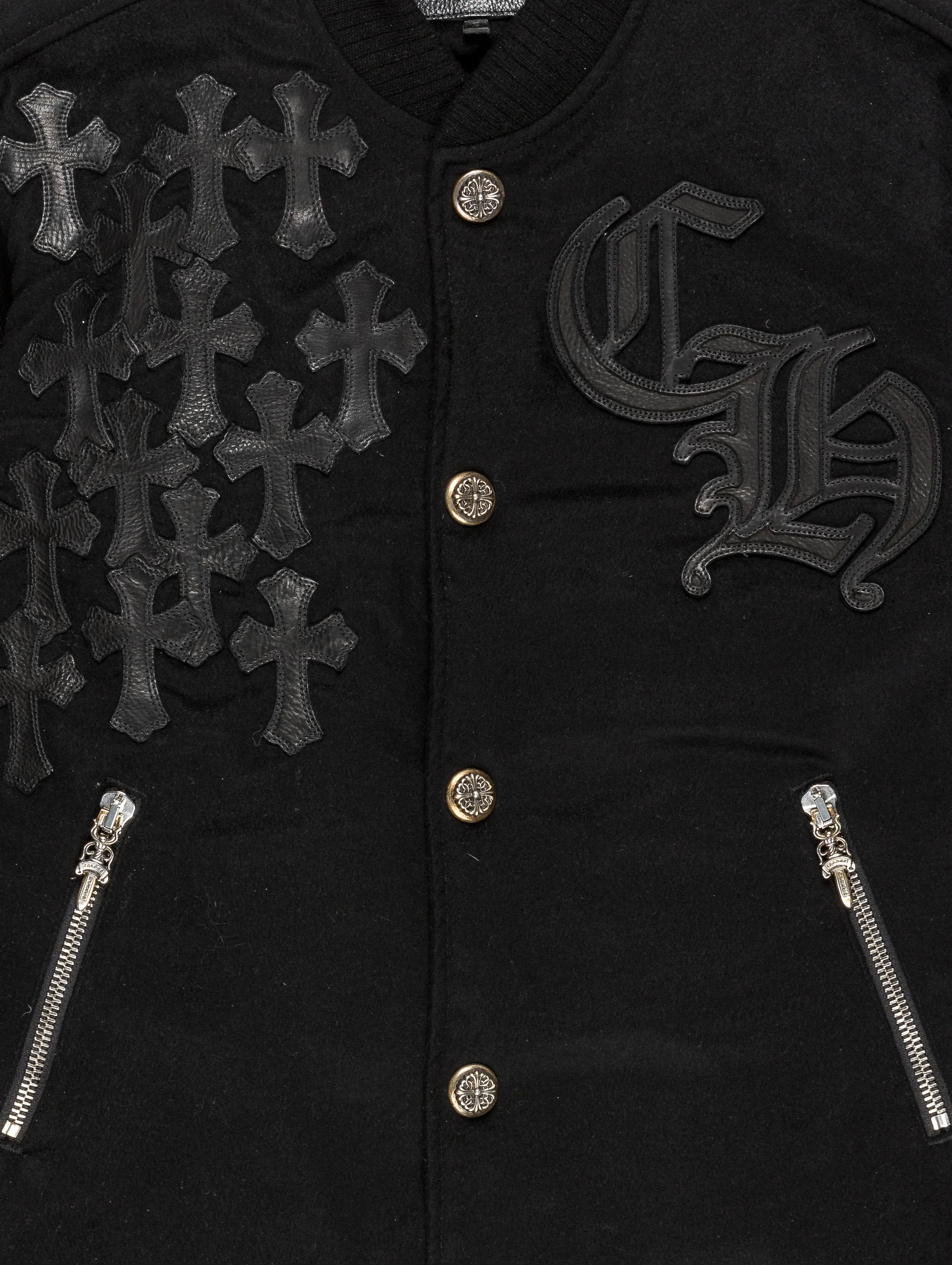 Leather Patched Varsity Jacket - Image 2