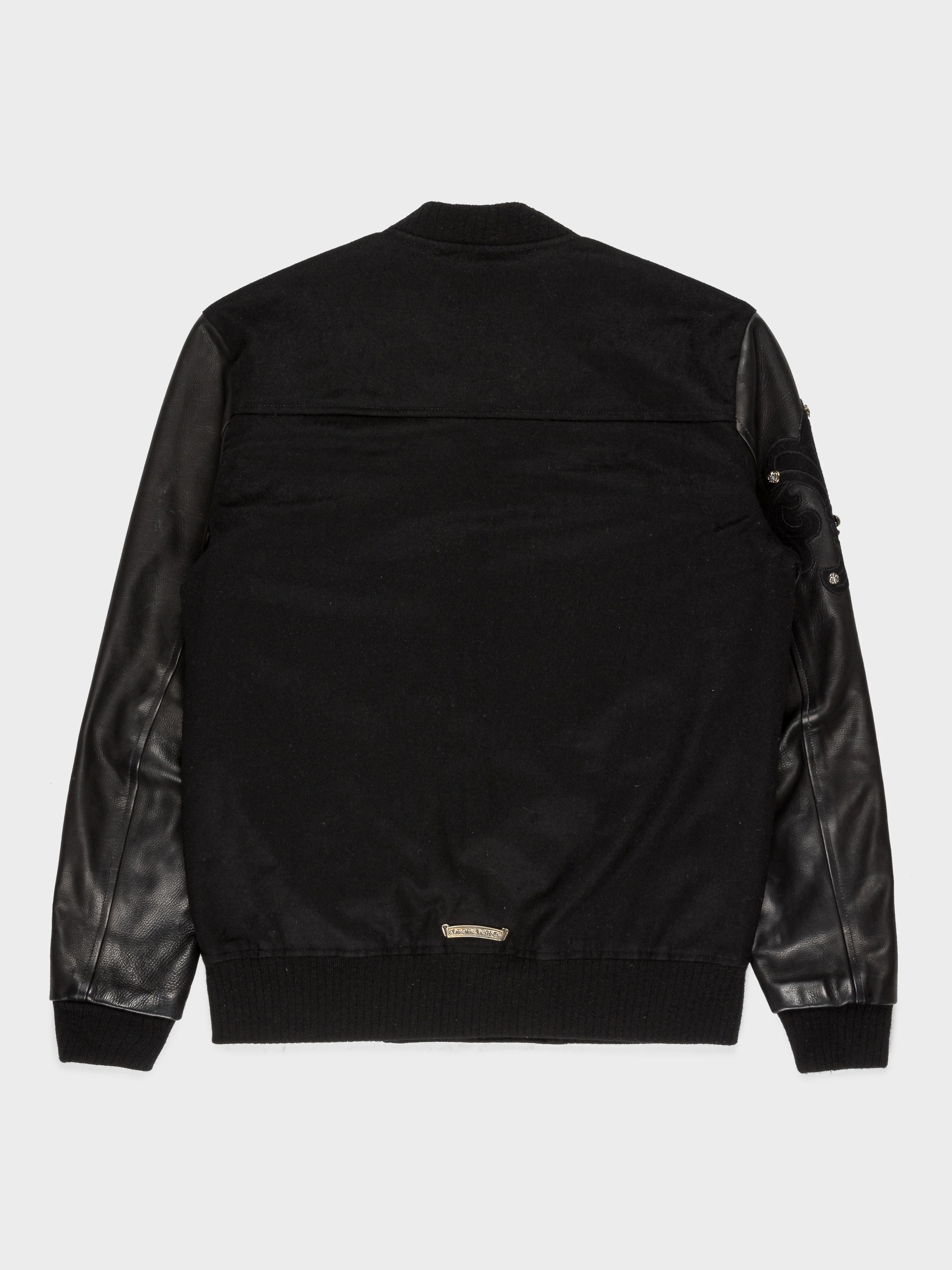 Leather Patched Varsity Jacket - Image 3