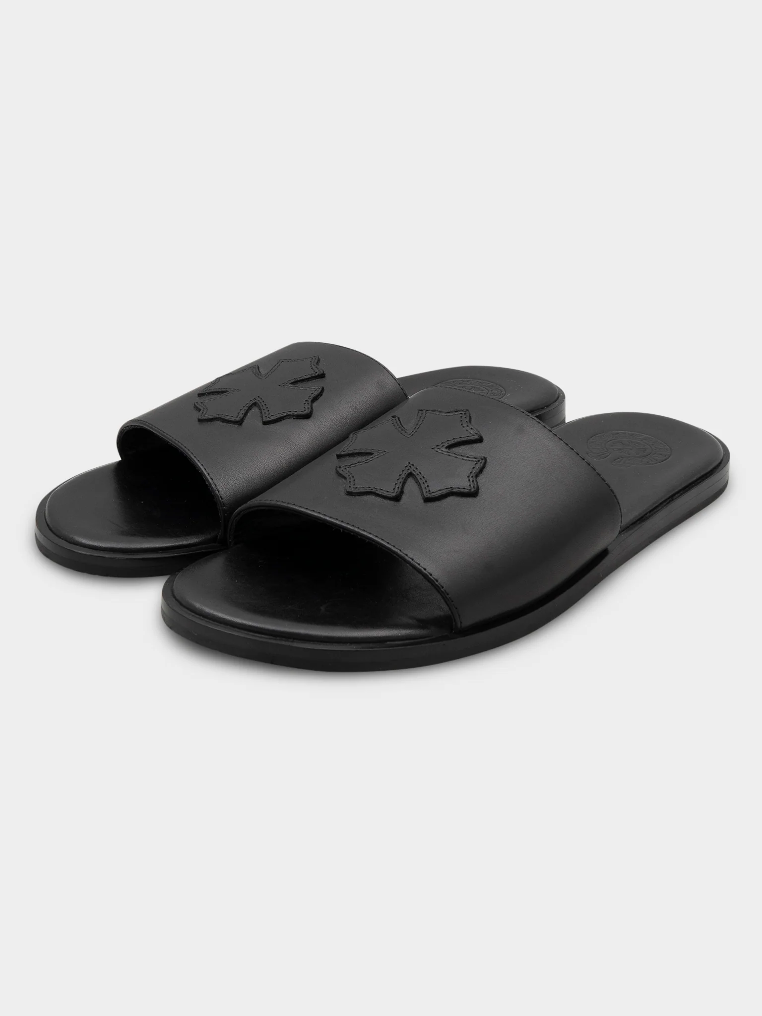 Leather Plus Patch Slides