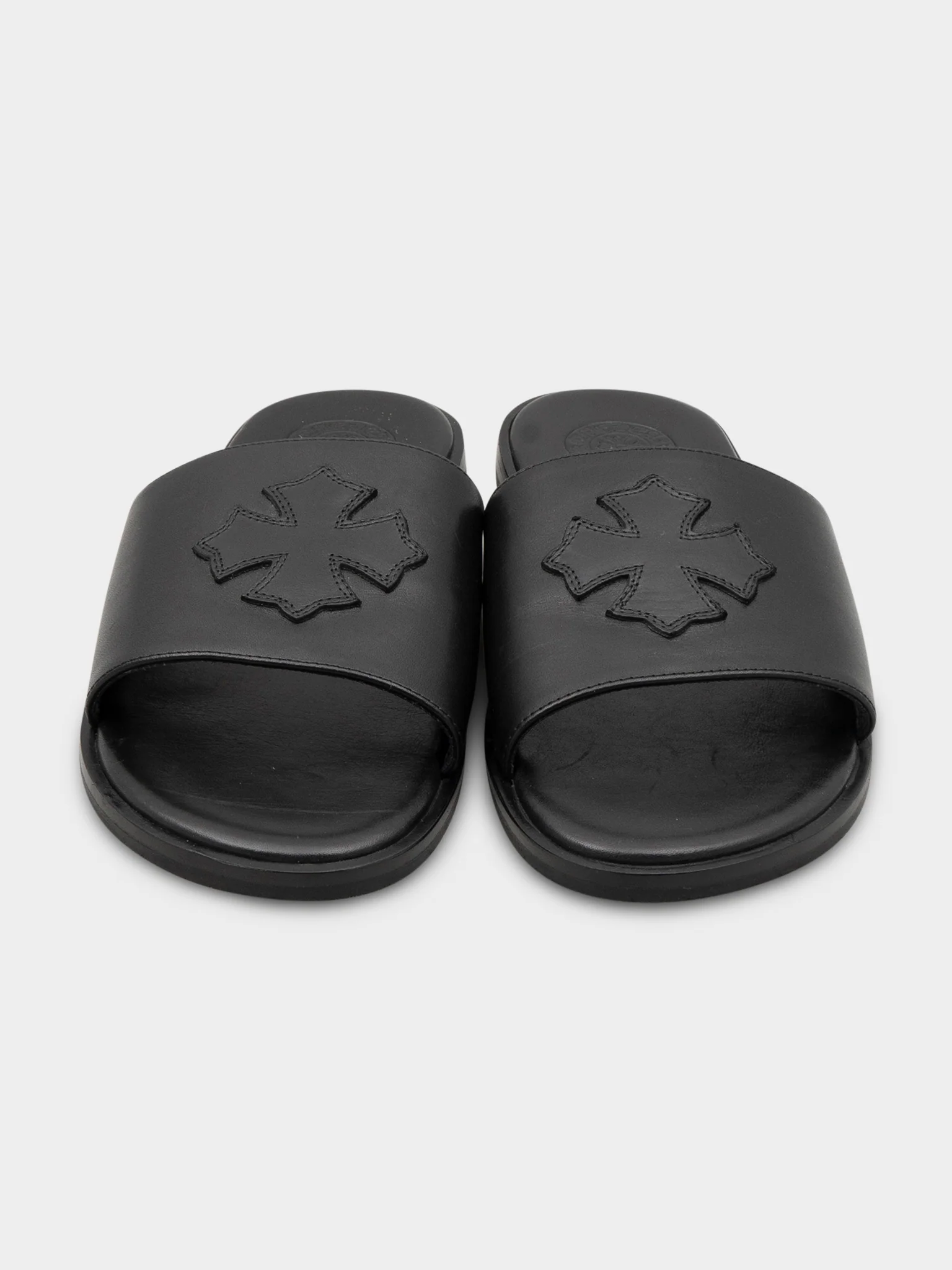 Leather Plus Patch Slides - Image 2