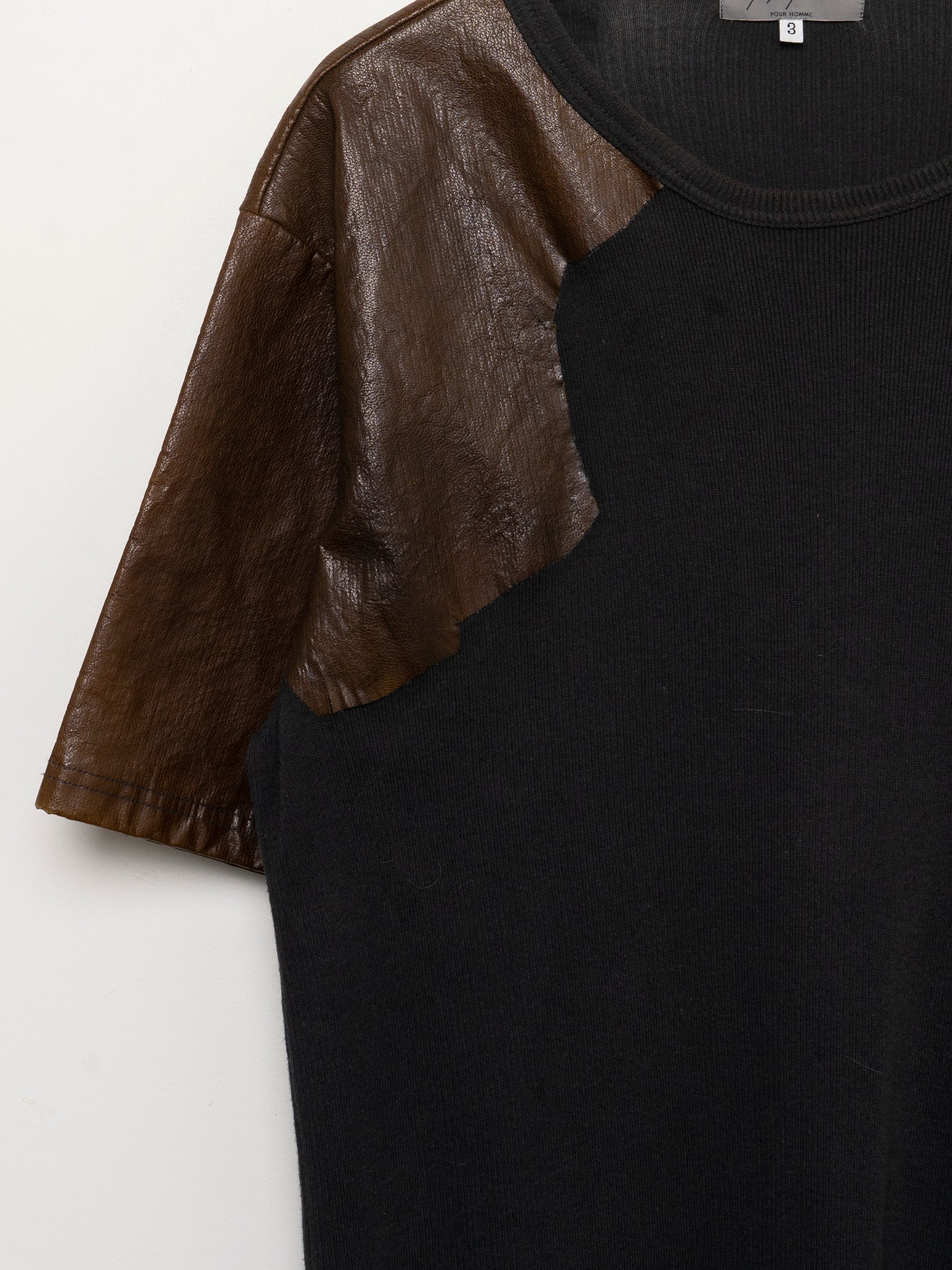 Leather Shoulder T-shirt - Image 2