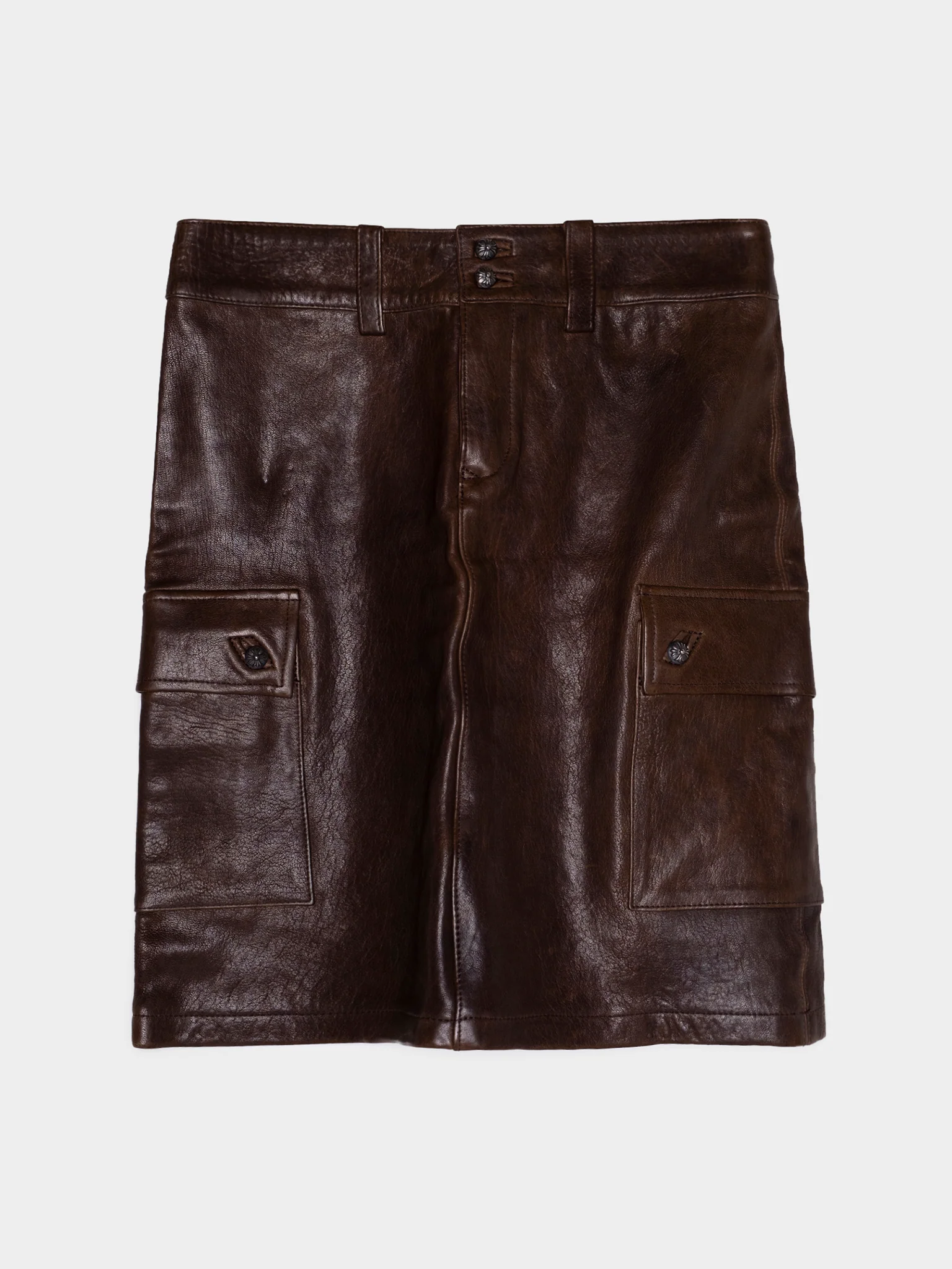 Burgundy Calf Leather Skirt