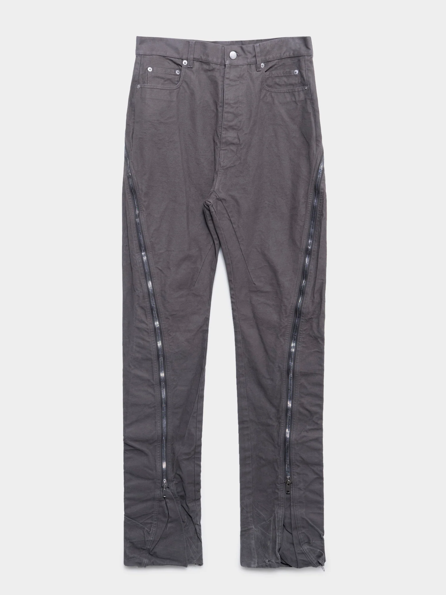 ‘Lido’ Dark Dust Moleskin Banana Bolan Cut Pants