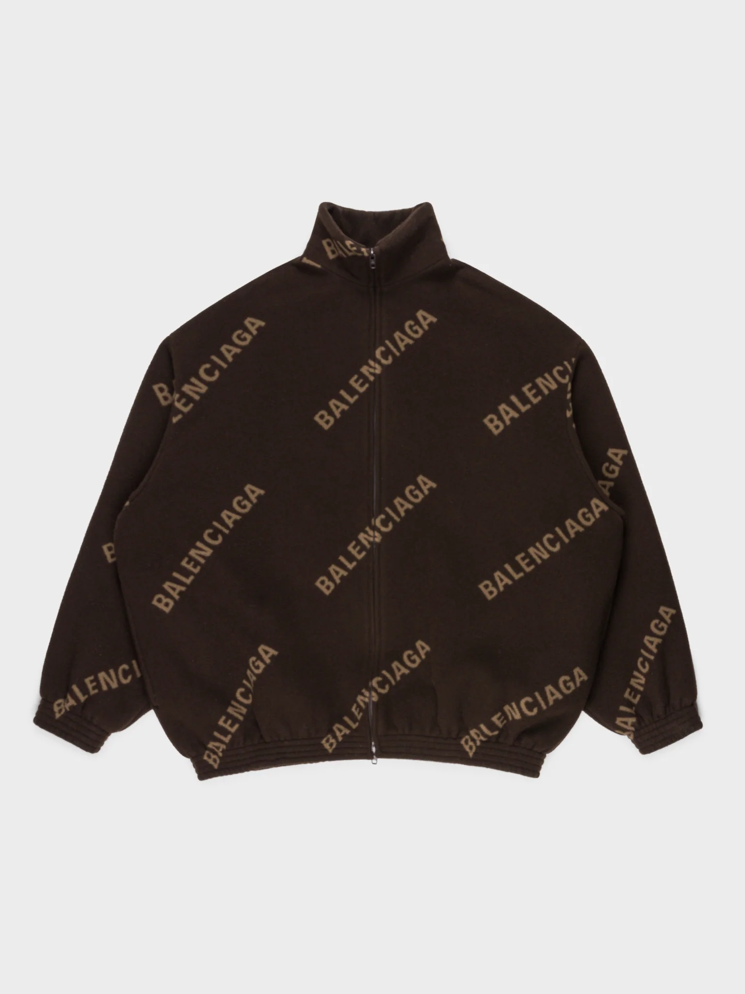 Oversized Logo Zip Fleece Jacket