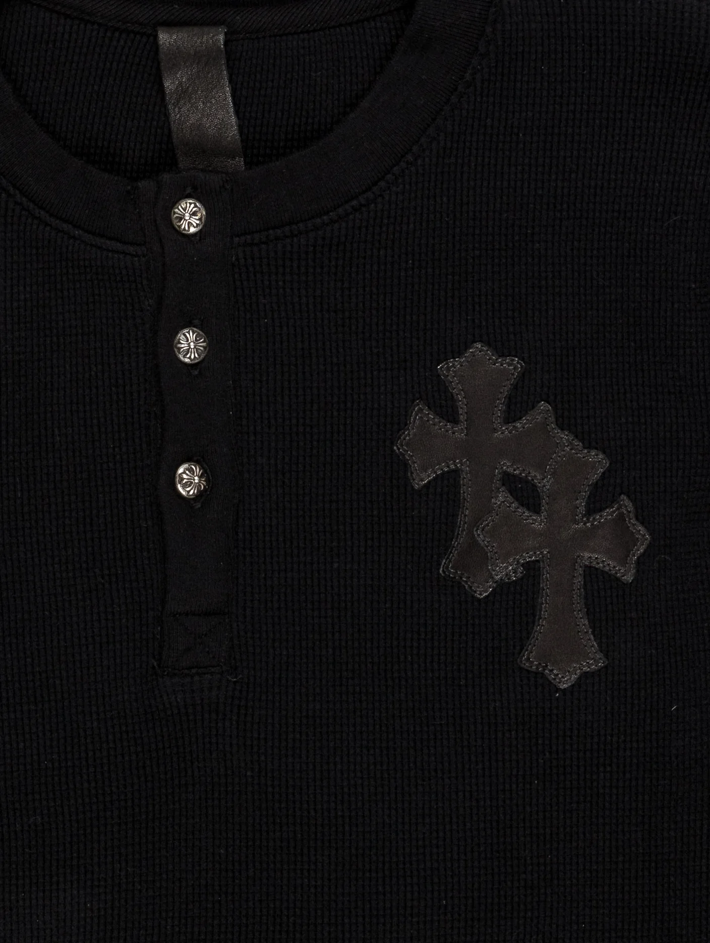 Long Sleeve Henley Patched Thermal - Image 2