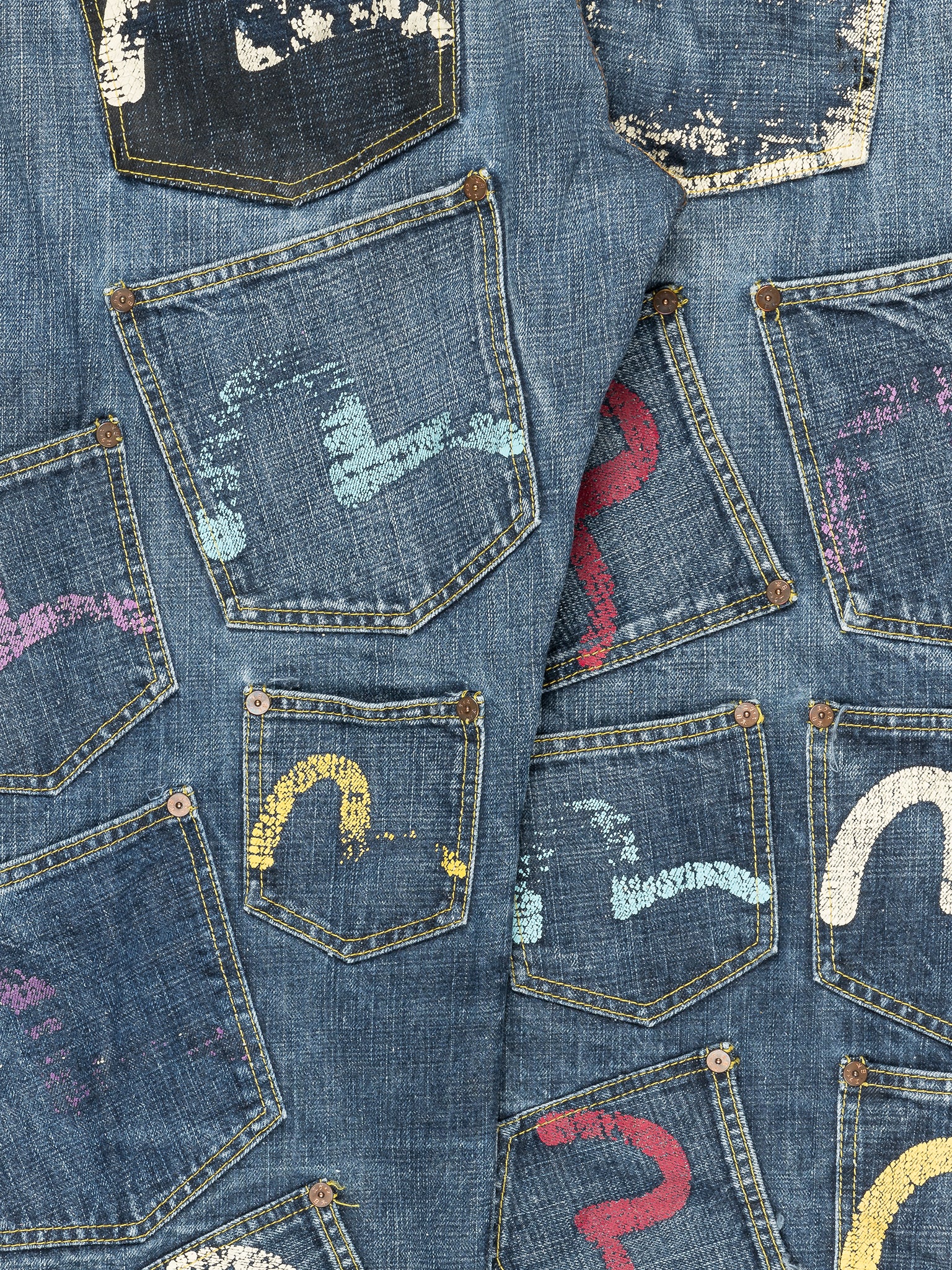 Multi Pocket Painted Jeans - Image 3