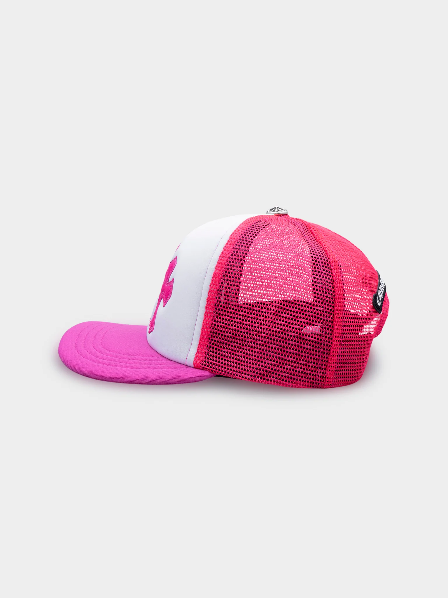 Neon Pink Triple Cross Trucker Hat - Image 4
