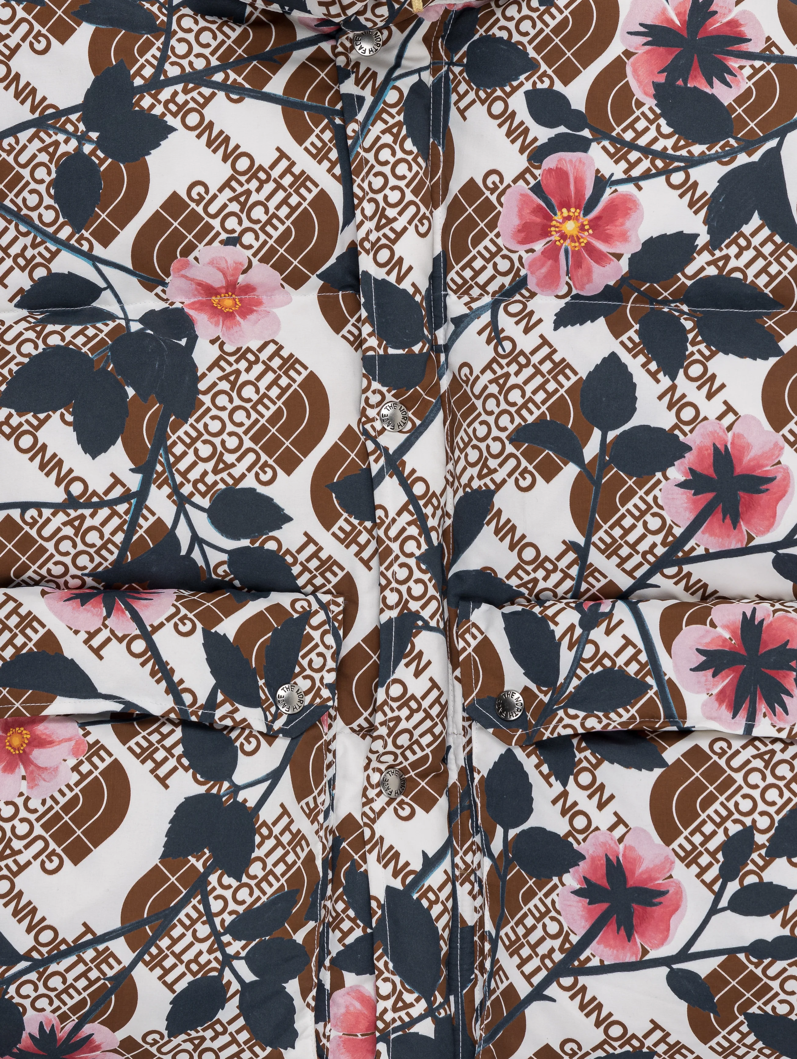 North Face Cropped Floral Down Puffer Jacket - Image 3