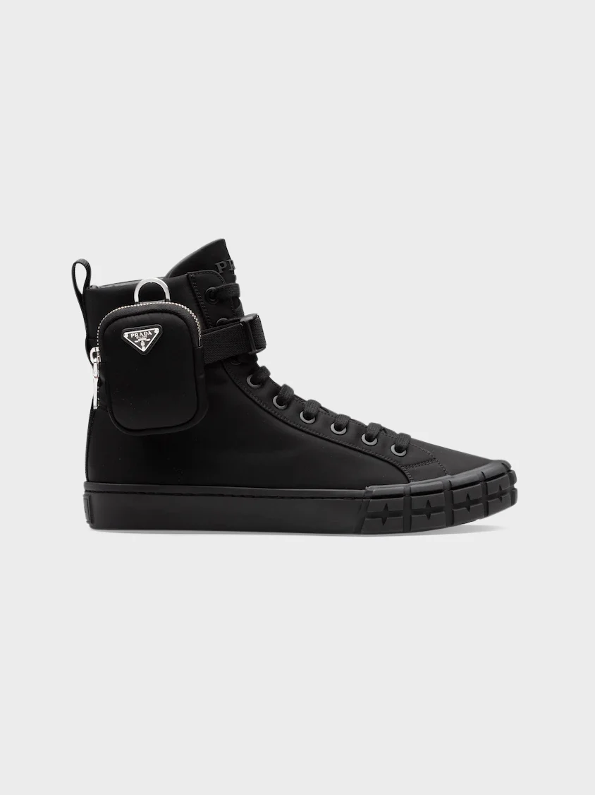 Nylon Zip-Pouch High Sneakers - Image 3