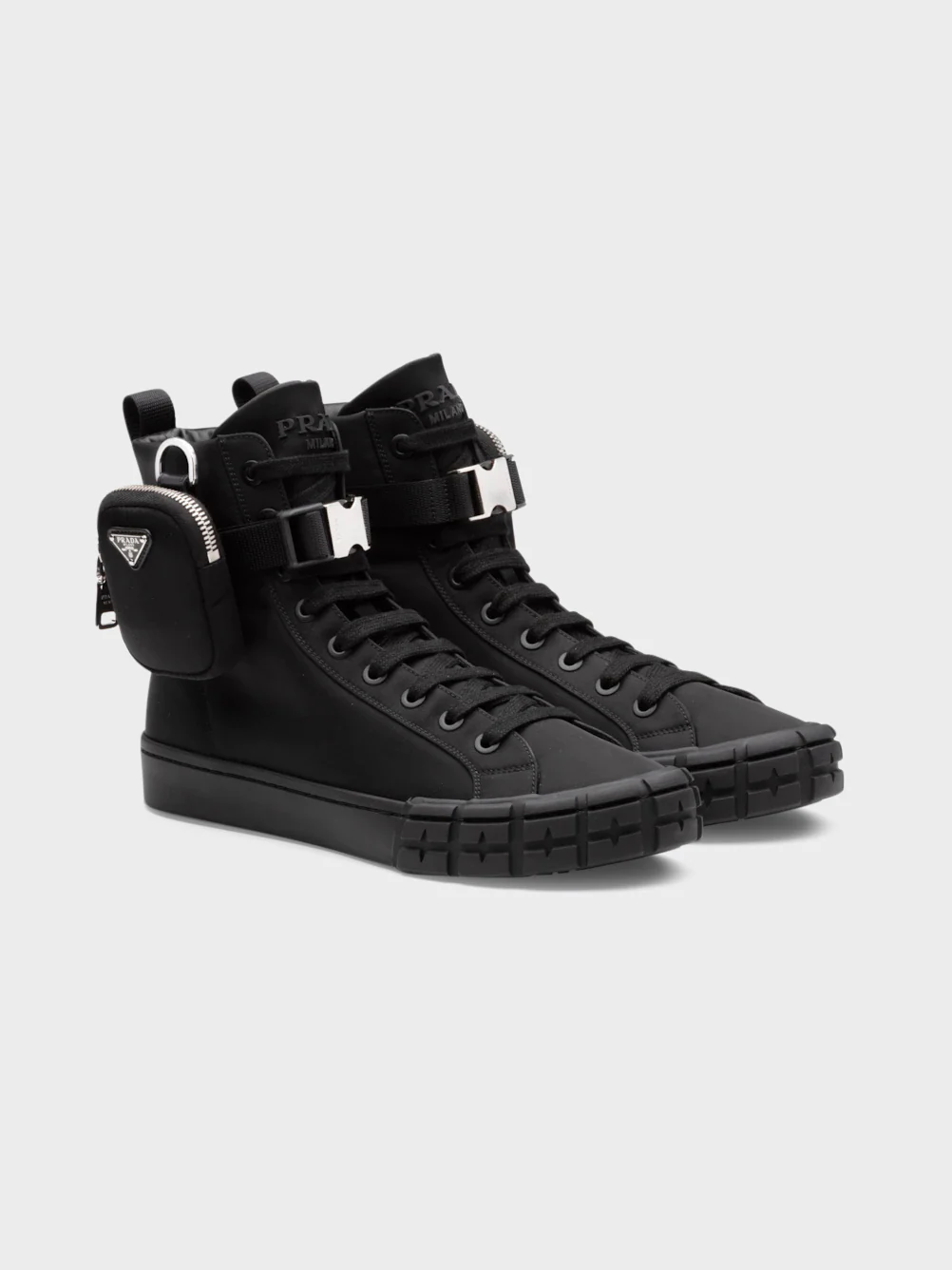 Nylon Zip-Pouch High Sneakers - Image 4