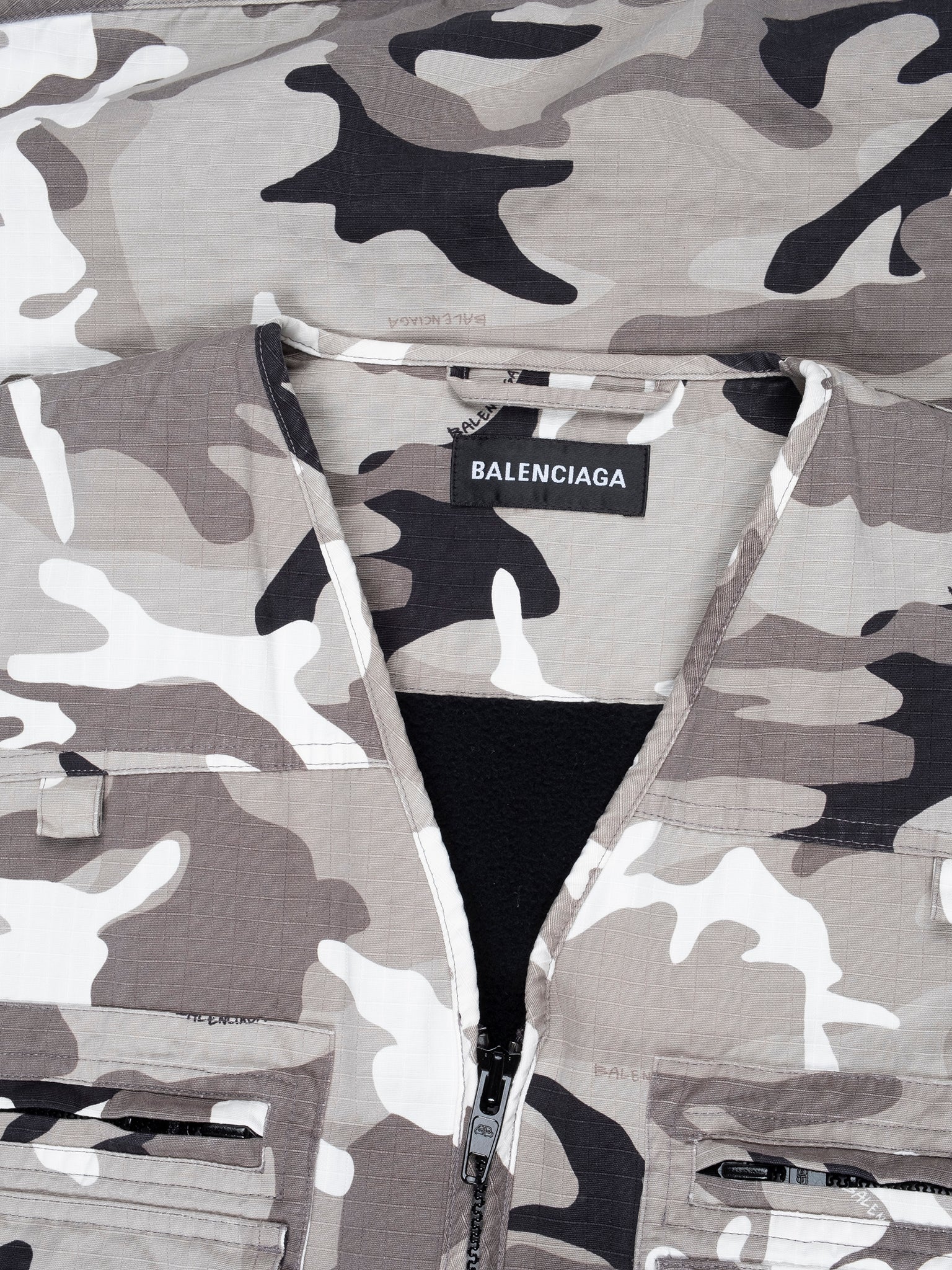 Padded Snow Camo Cargo Vest - Image 3