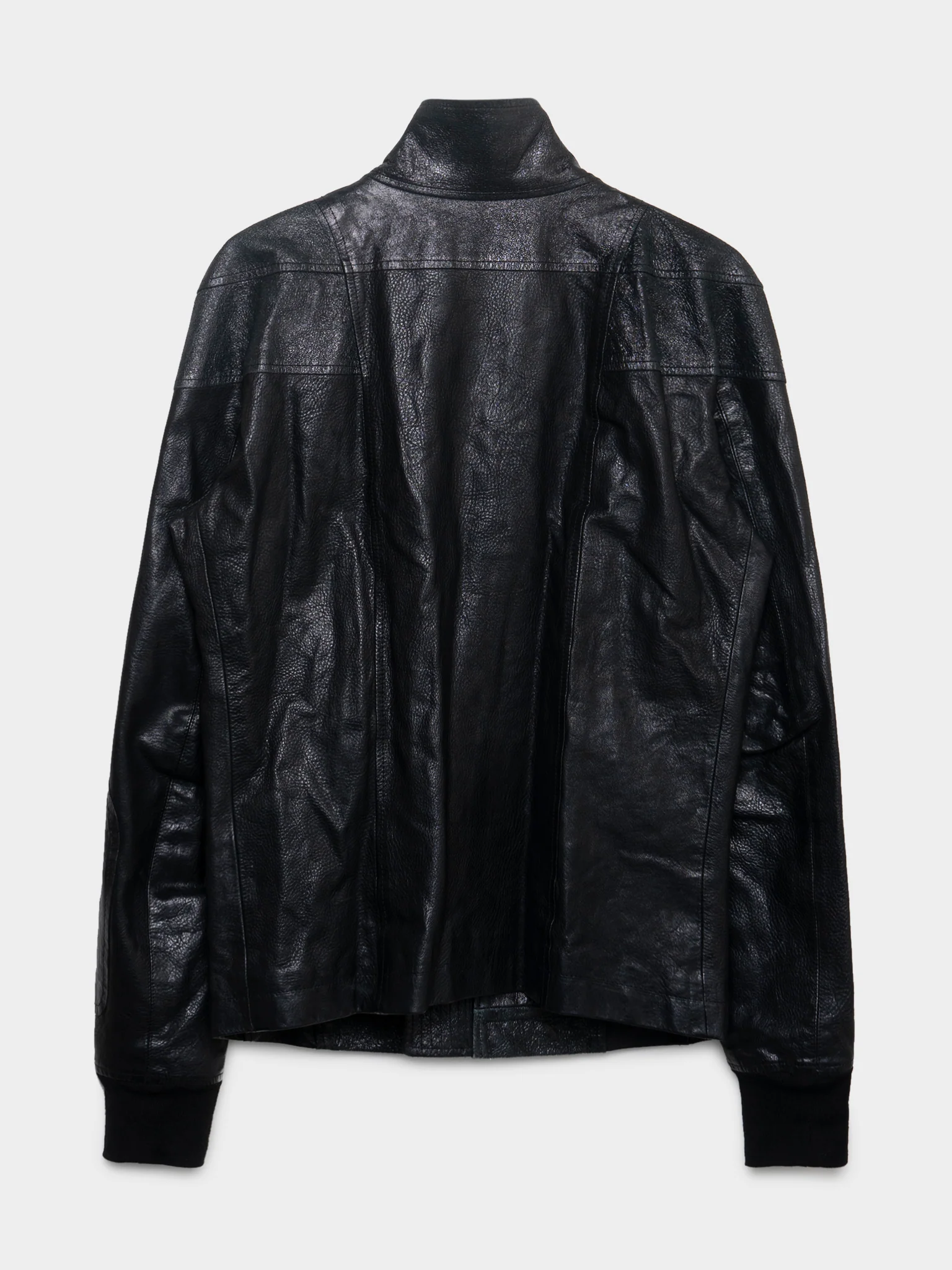 Paneled Leather Moto Jacket - Image 3