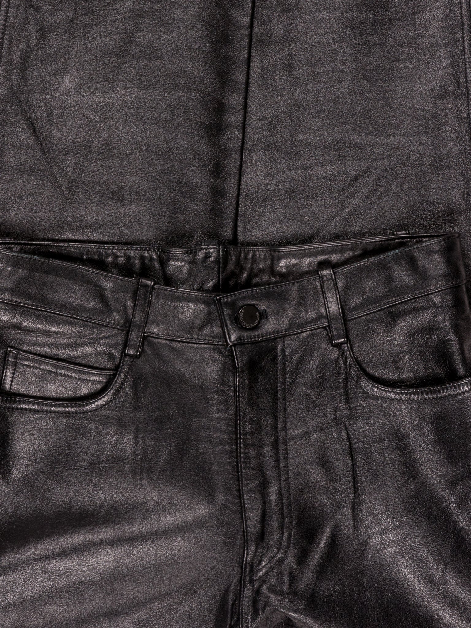 Paneled Leather Trousers - Image 3