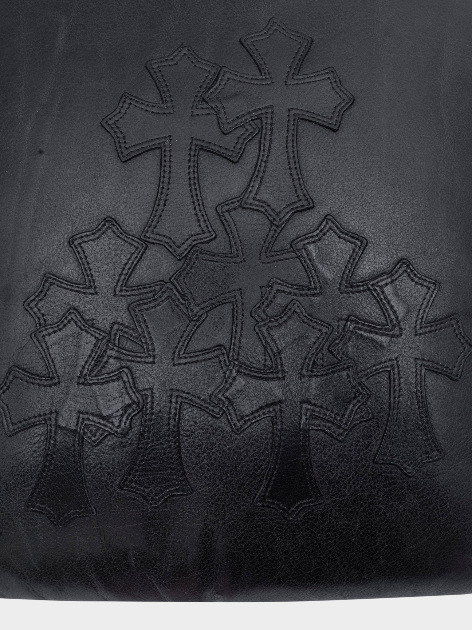 Patched Leather Pillow - Image 4