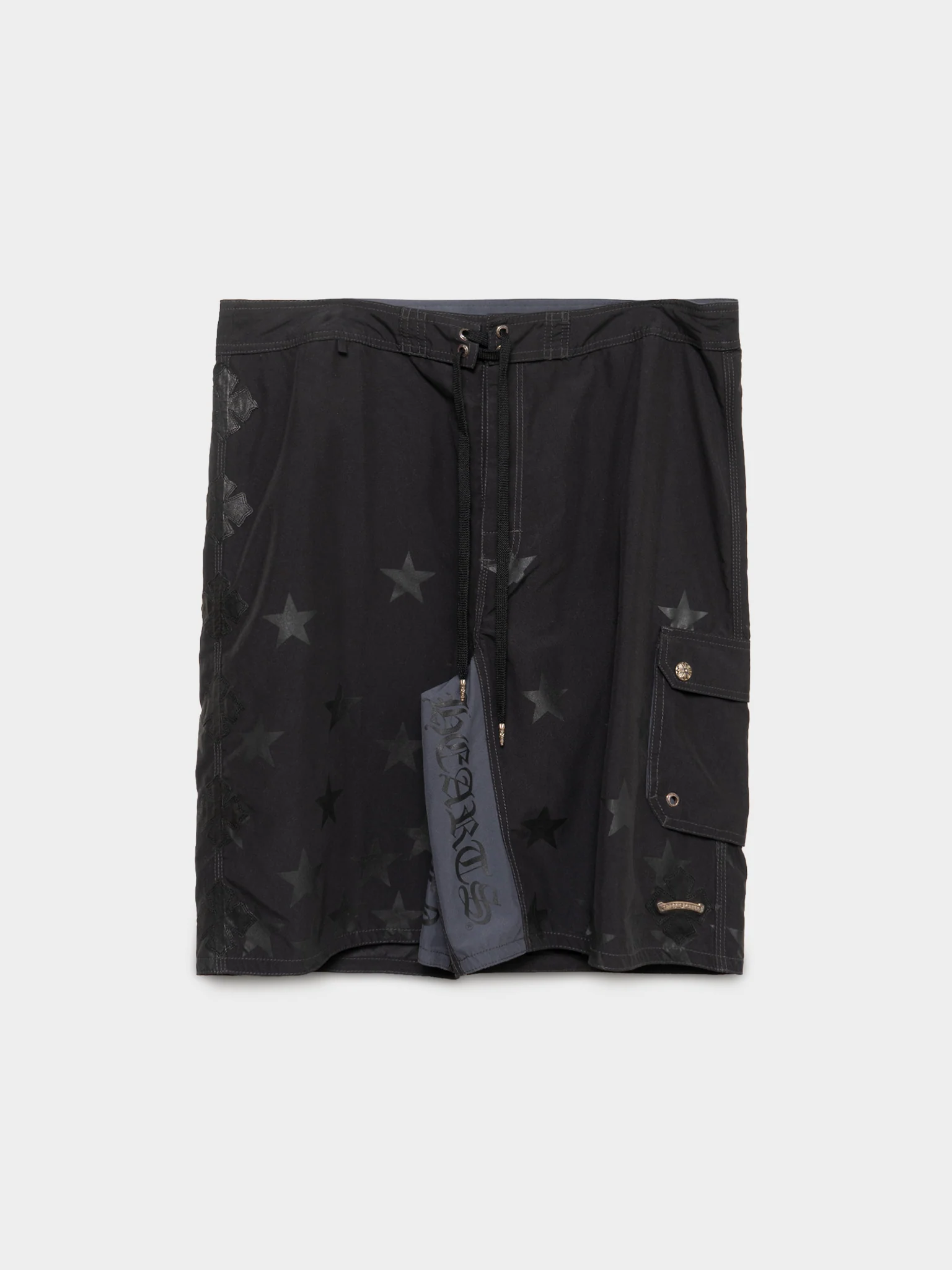Patched Swim Trunks