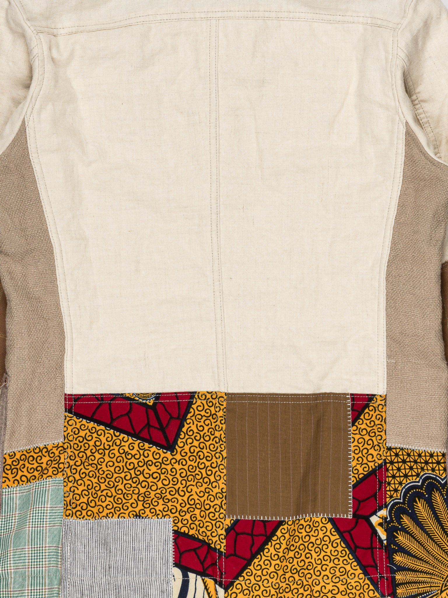 Linen Patchwork Trucker Jacket - Image 4