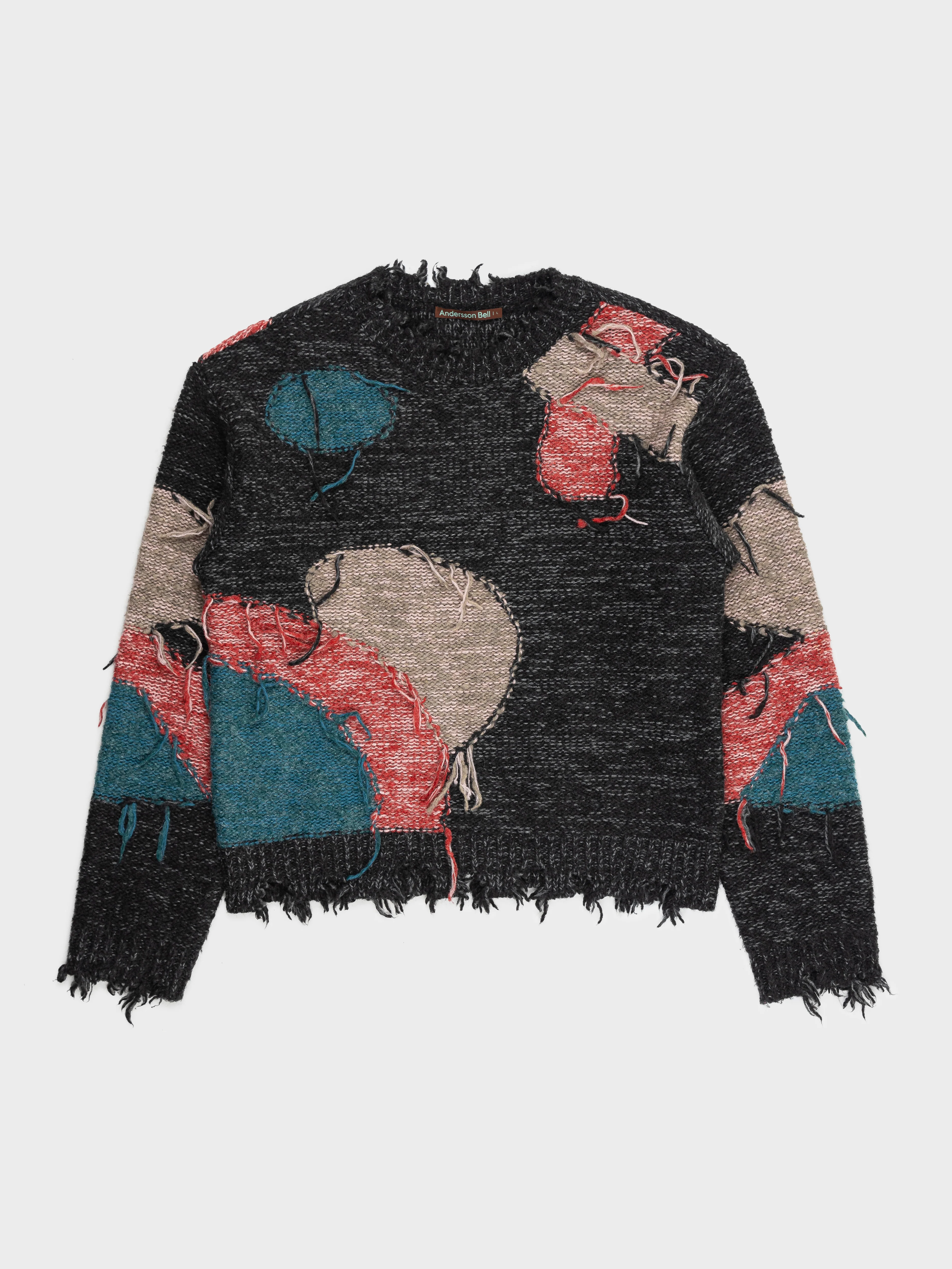 Patchwork Distressed Sweater