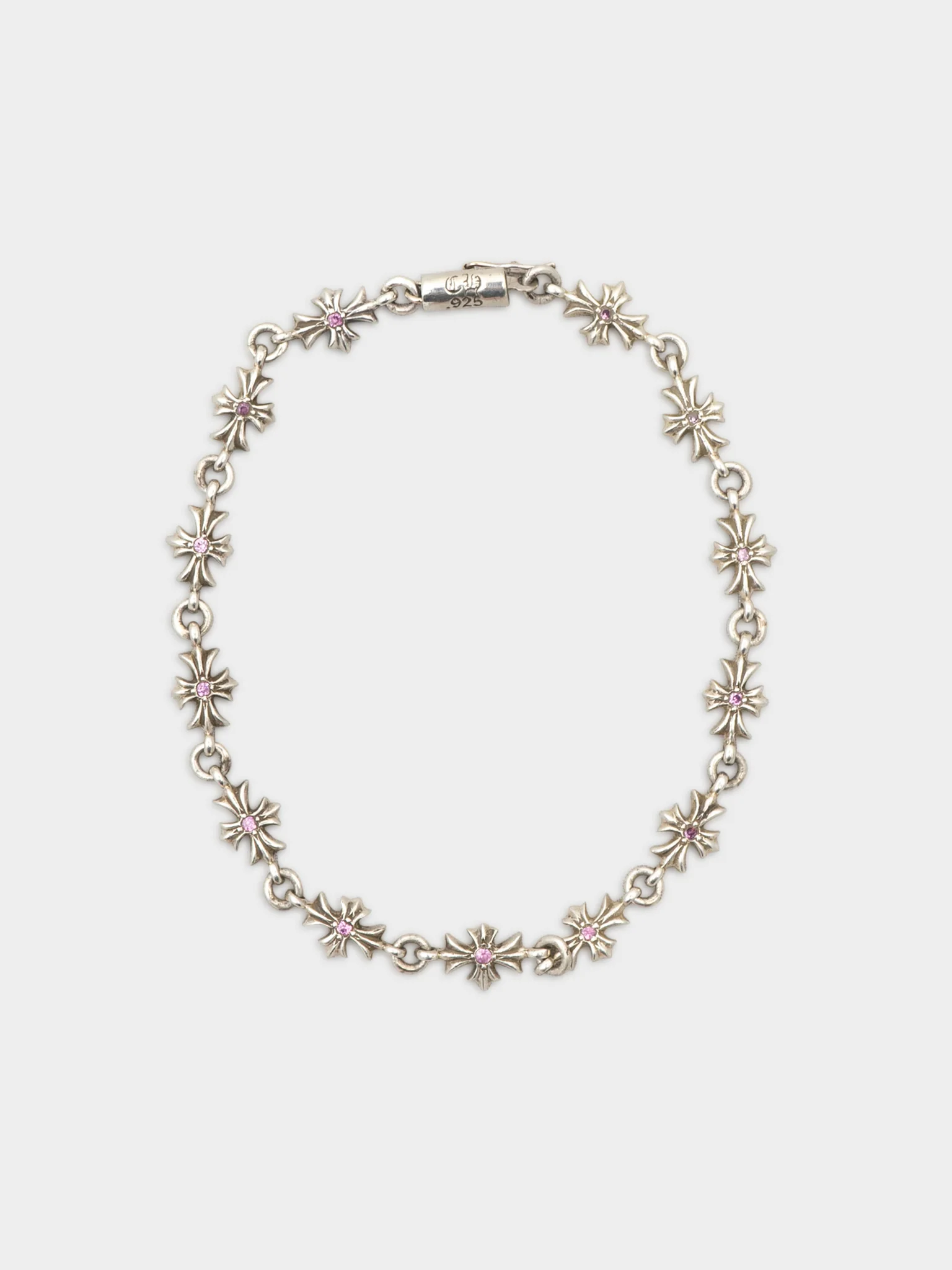 Pink Sapphire Tiny E Bracelet