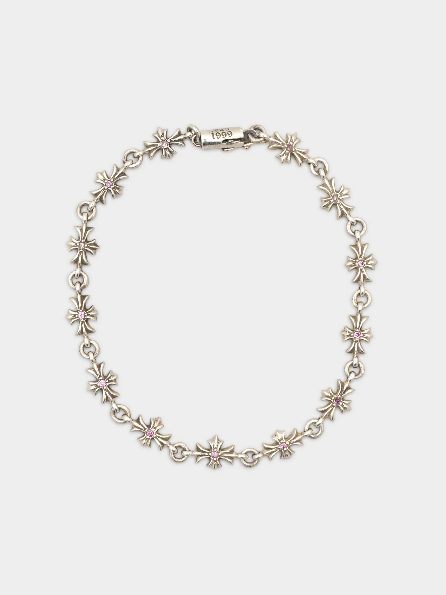 Pink Sapphire Tiny E Bracelet - Image 2