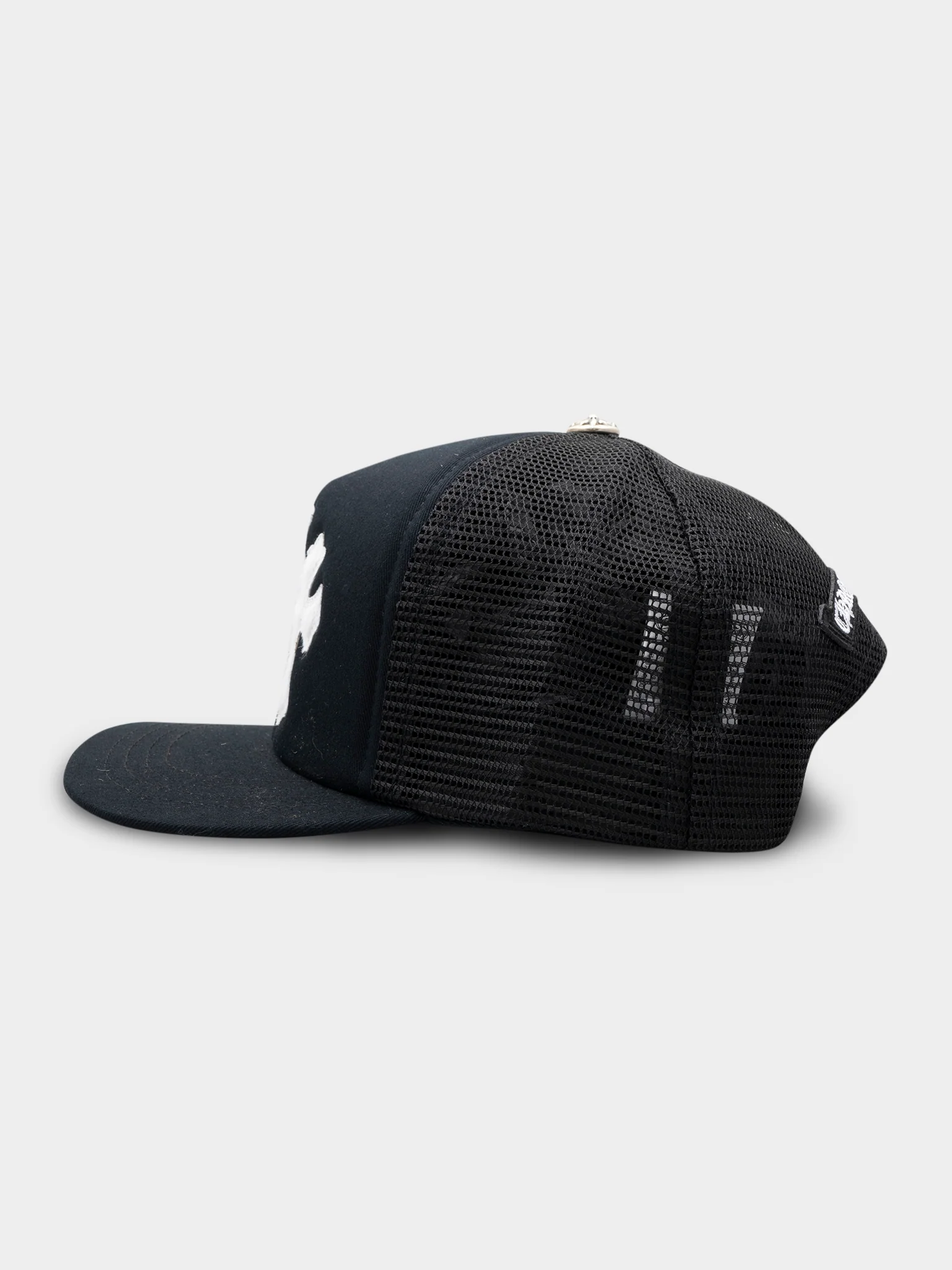 Pony Hair Triple Cross Patch Trucker Hat - Image 3
