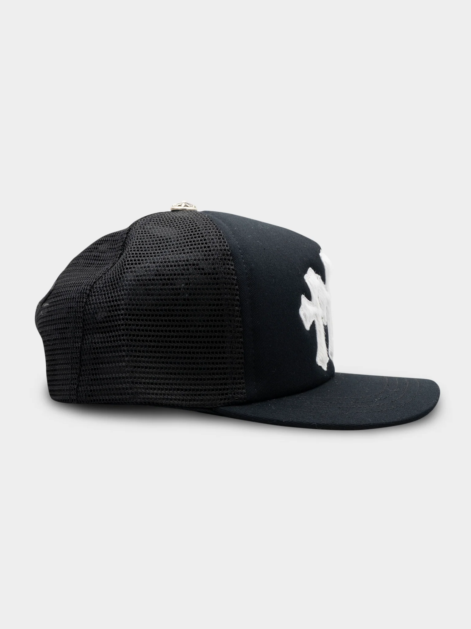 Pony Hair Triple Cross Patch Trucker Hat - Image 5