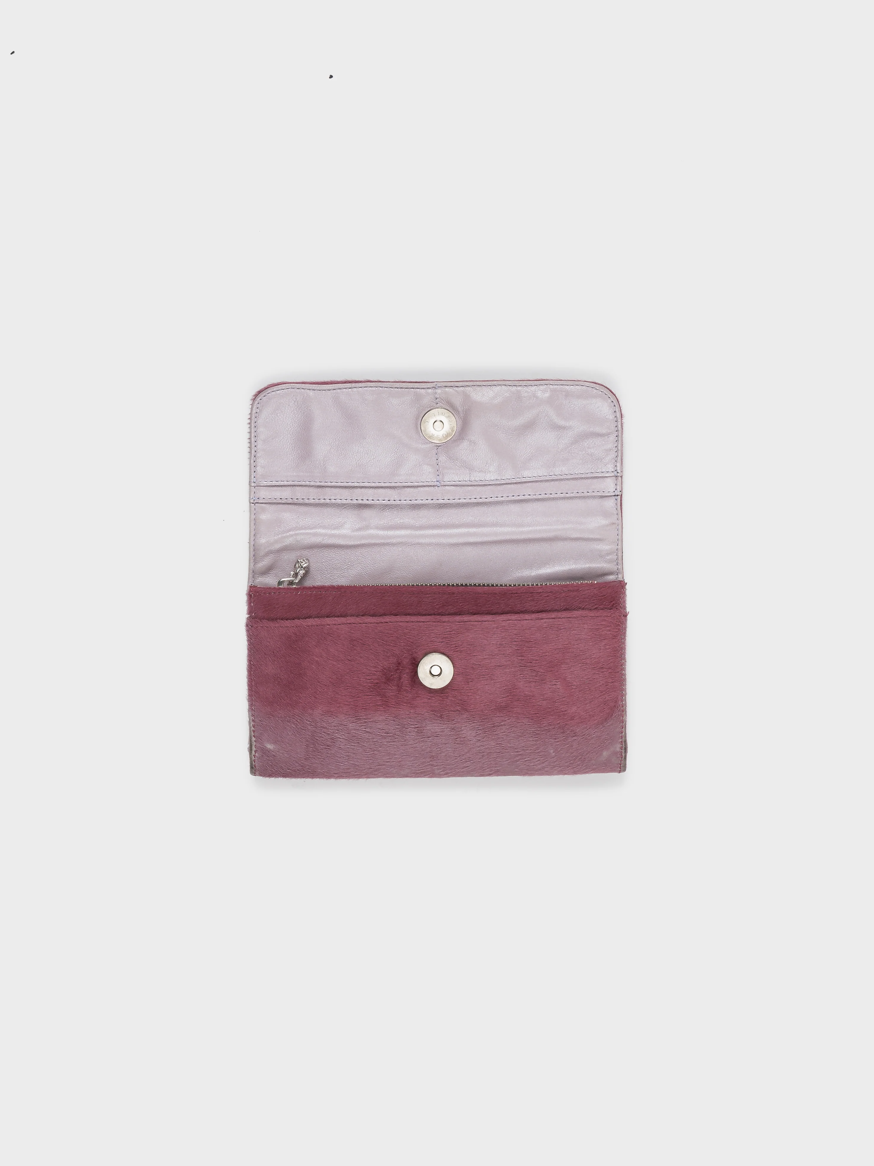 Pink Pony Hair Zip Wallet - Image 3