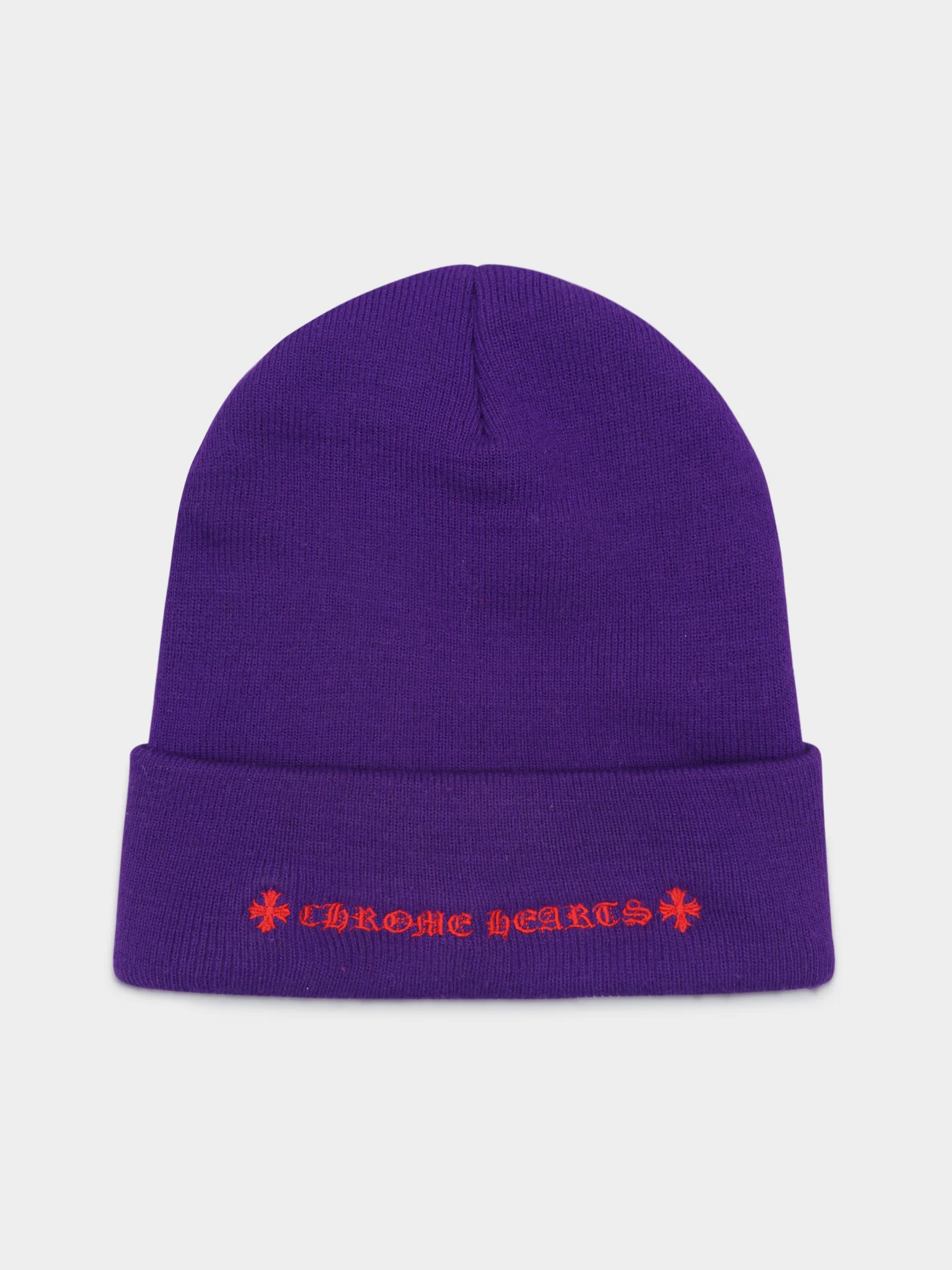Purple & Red Triple Cross Beanie - Image 2