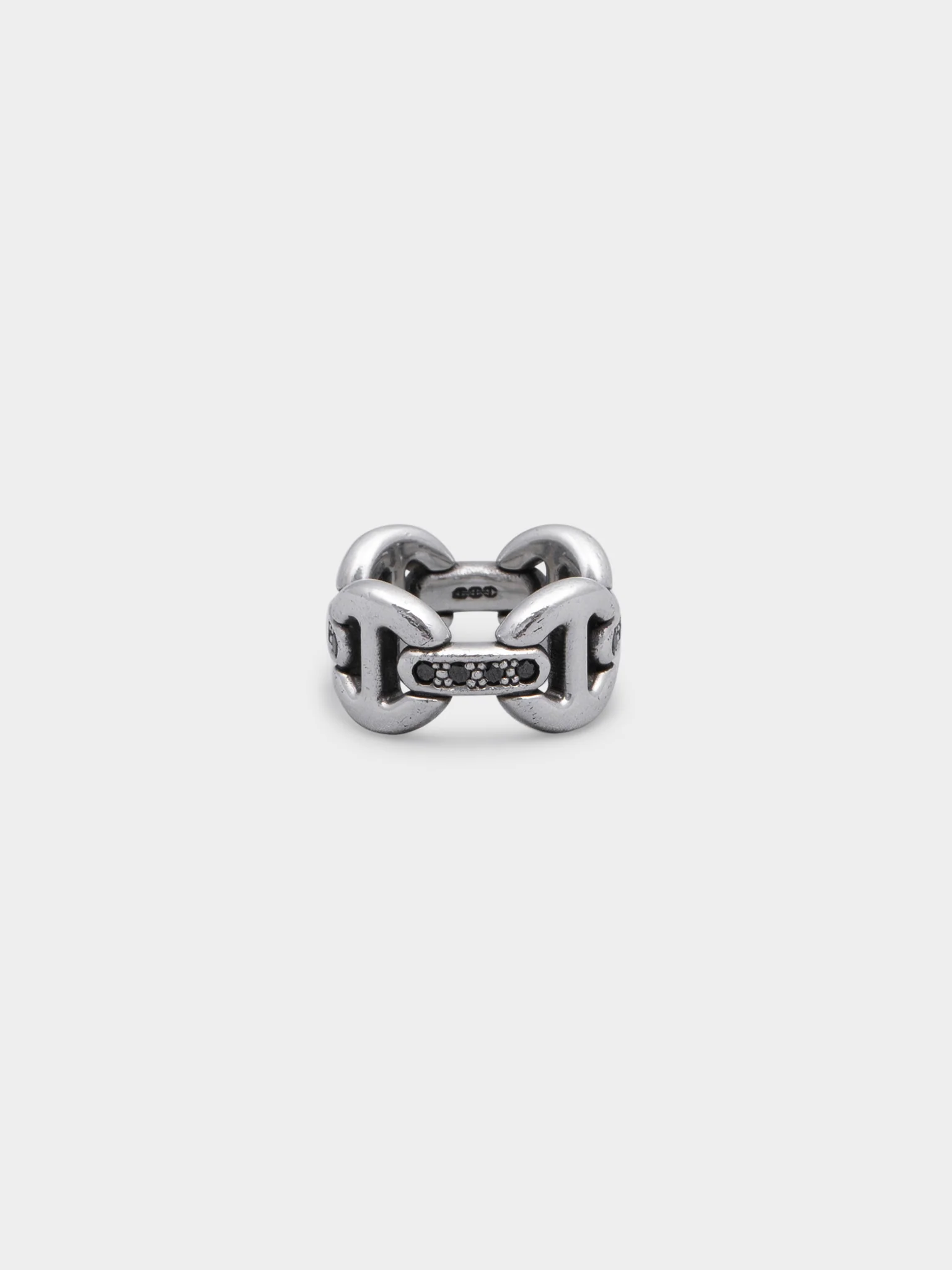 Quad Link Ring with Black Diamond Bridges - Image 2