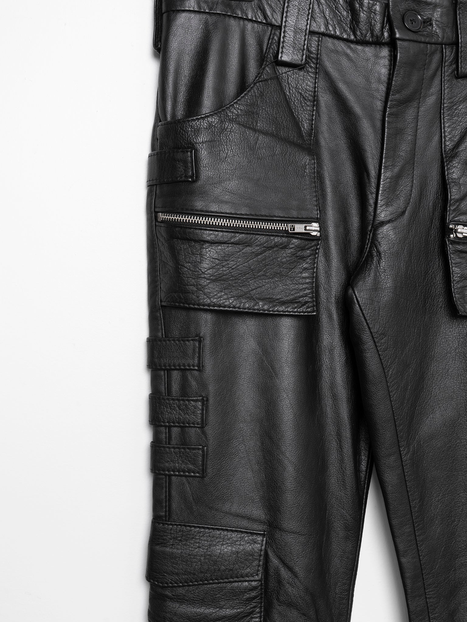 'Radioactivity' Leather Cargo Pants - Image 2