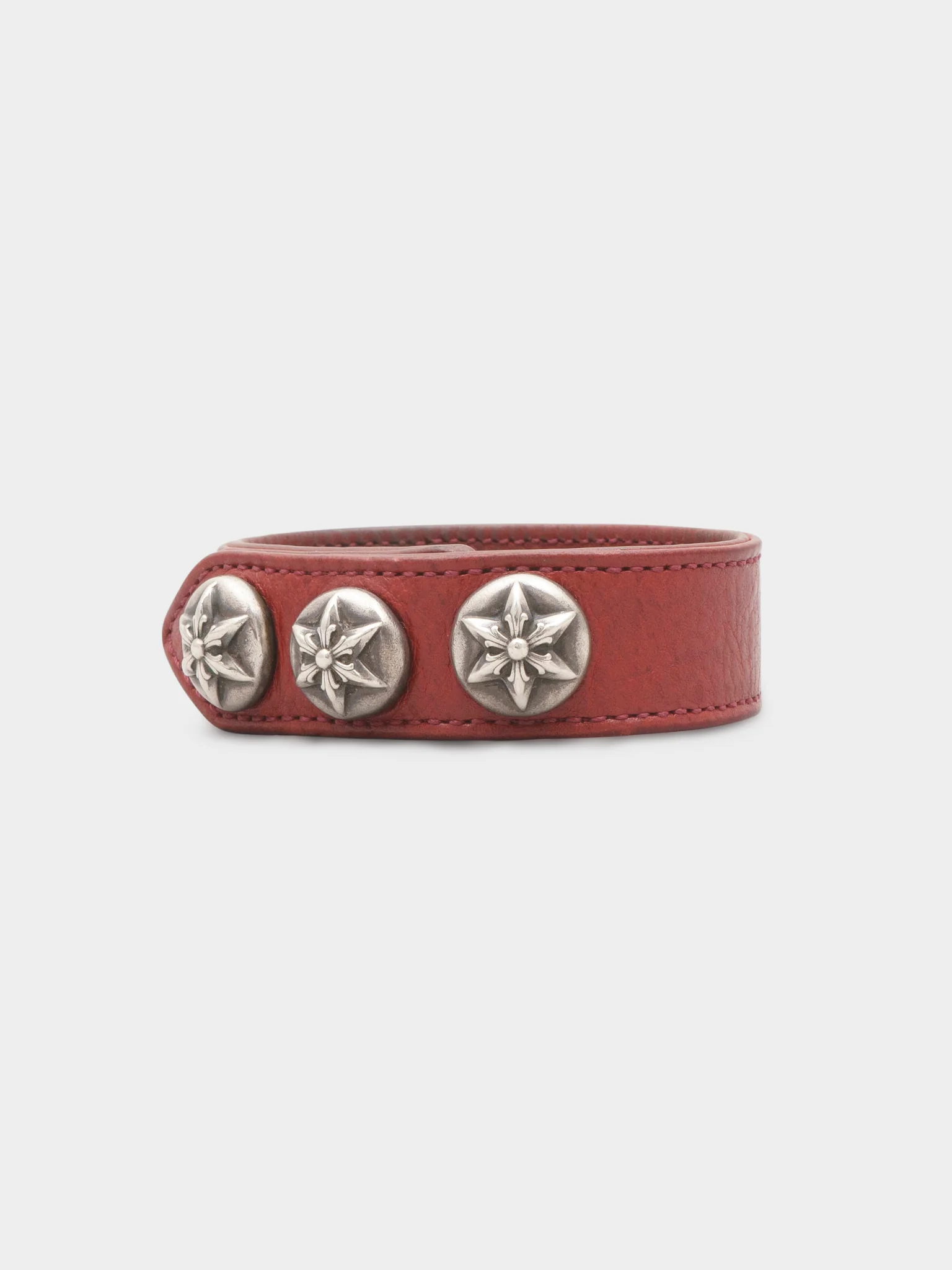 Red Leather Star Bracelet - Image 2