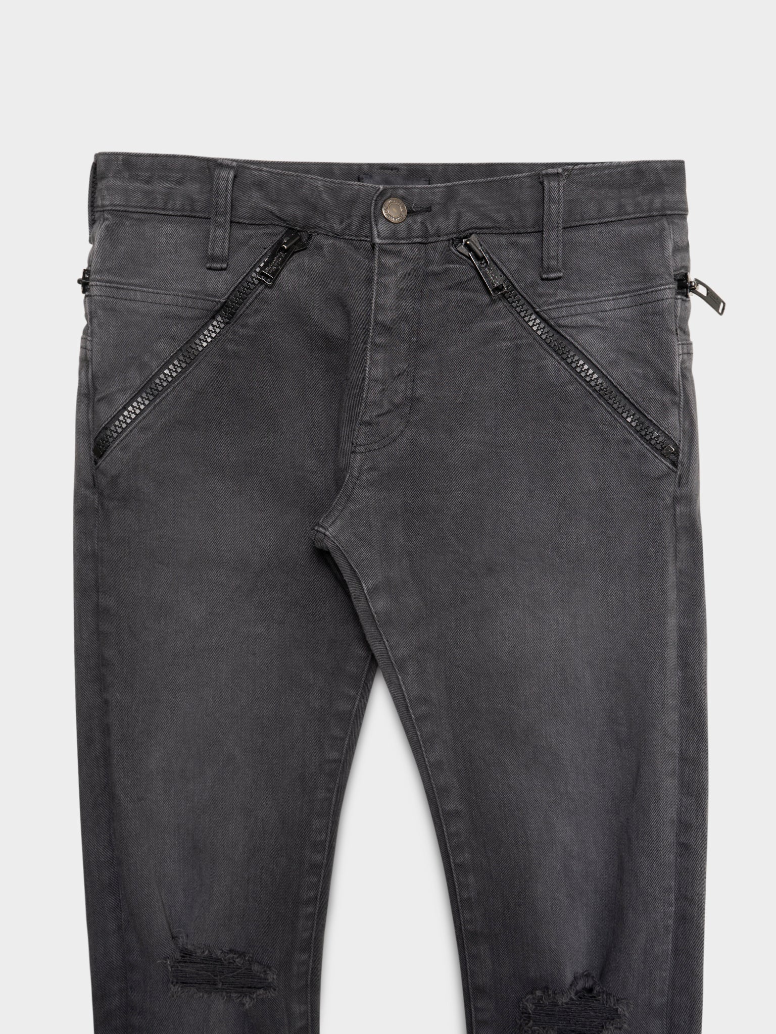 Ripped Knee Zip Jeans - Image 2