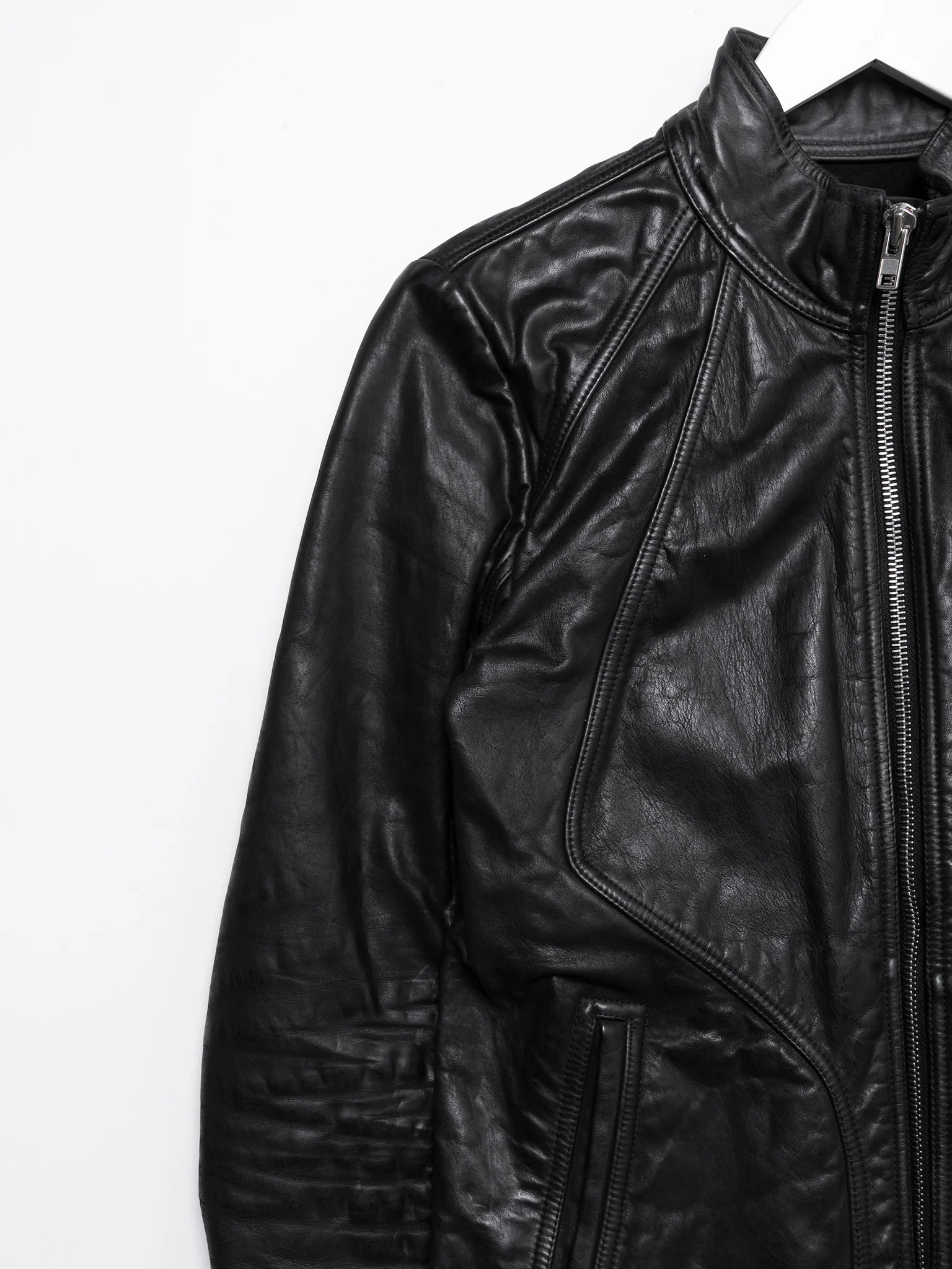 Intarsia leather jacket - Image 2