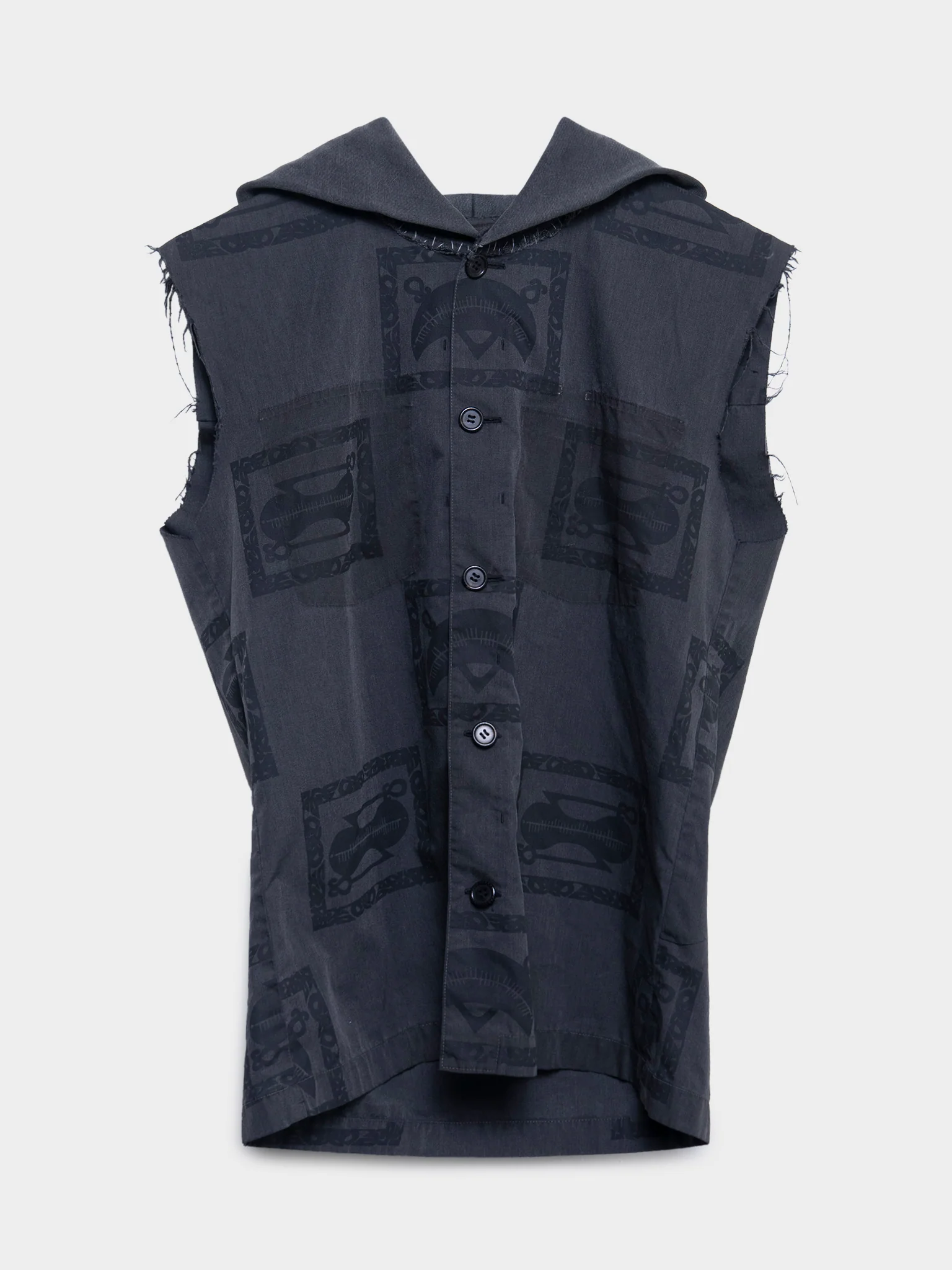 ‘Scab’ Sleeveless Hooded Shirt
