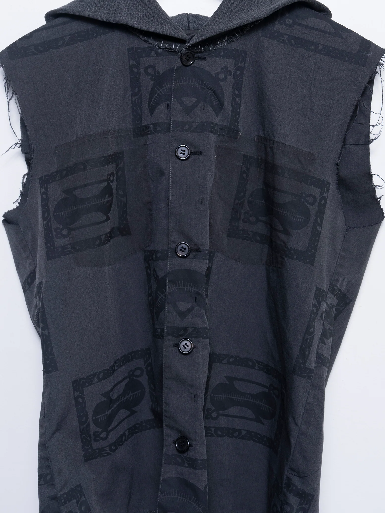 ‘Scab’ Sleeveless Hooded Shirt - Image 2