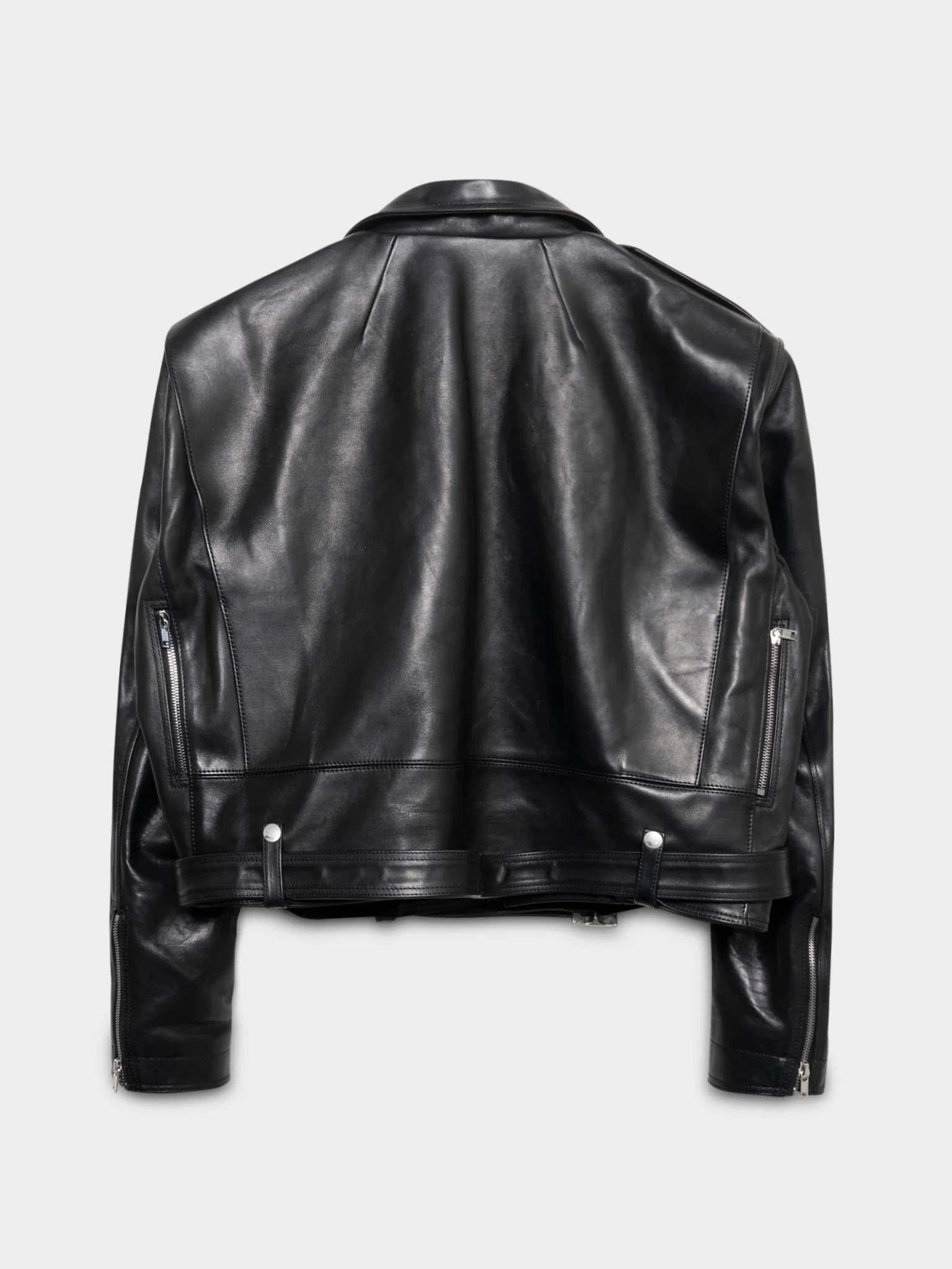 FW24 'Porterville' Cropped Horse Leather Jumbo Bauhaus Stooges Rider Jacket - Image 3
