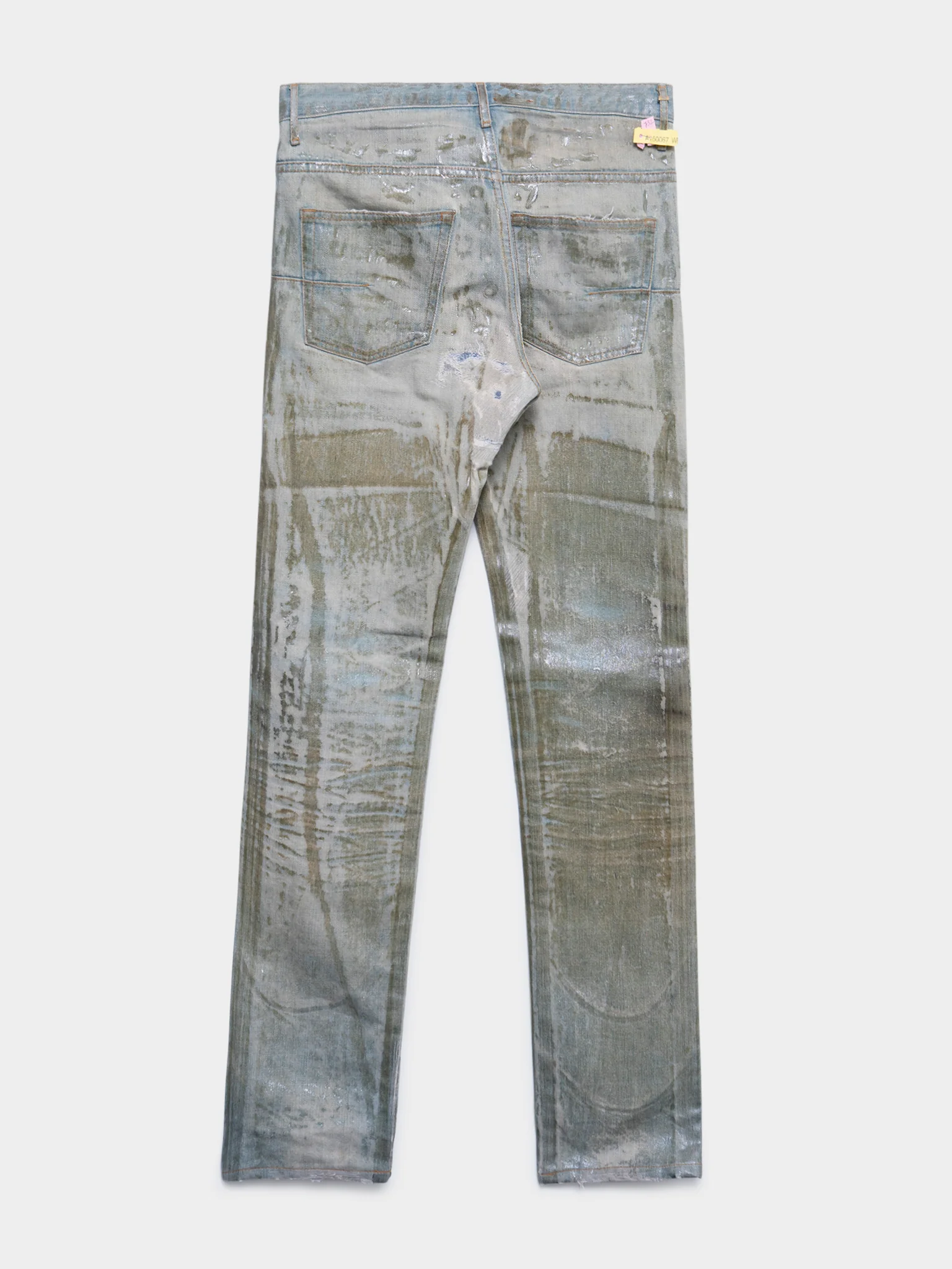 āStripā Ice Blue Waxed Jeans - Image 3