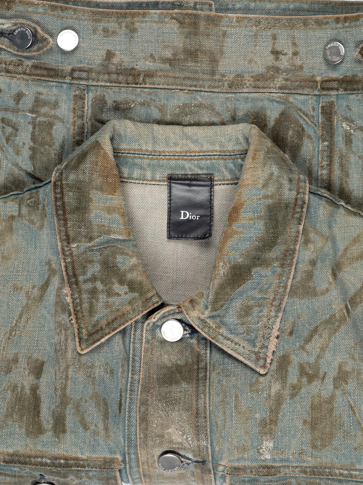'Strip' Ice Blue Waxed Denim Vest - Image 3