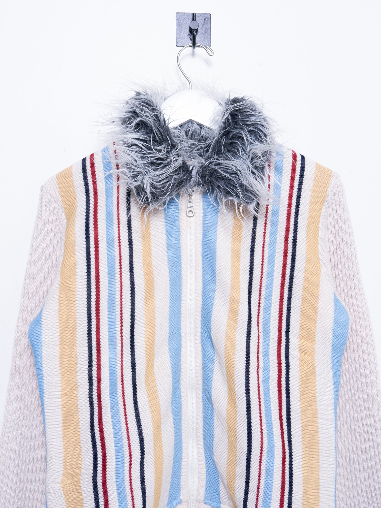 Striped Fur Collar Shirt - Image 2