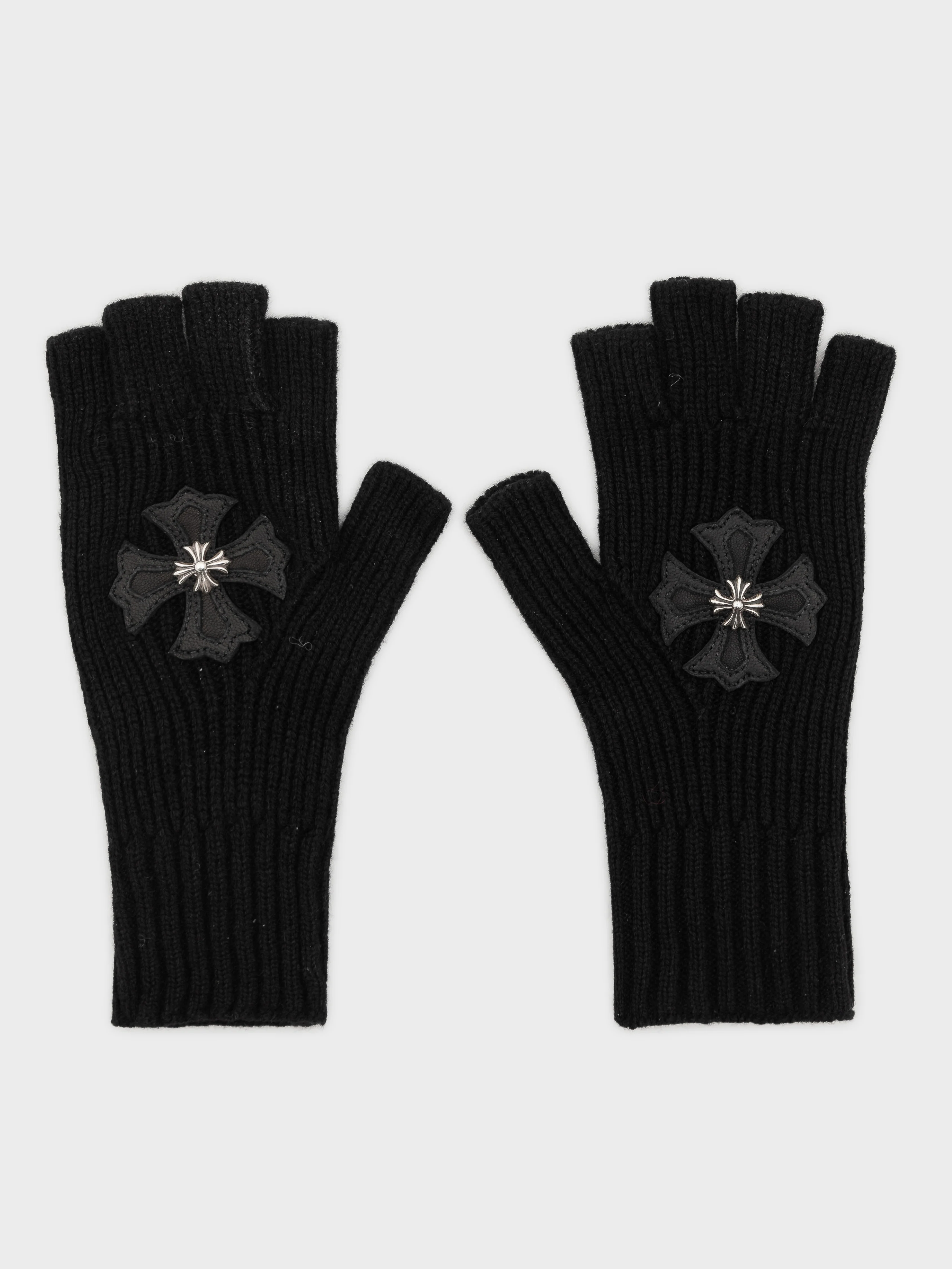 Studded Cashmere Fingerless Gloves
