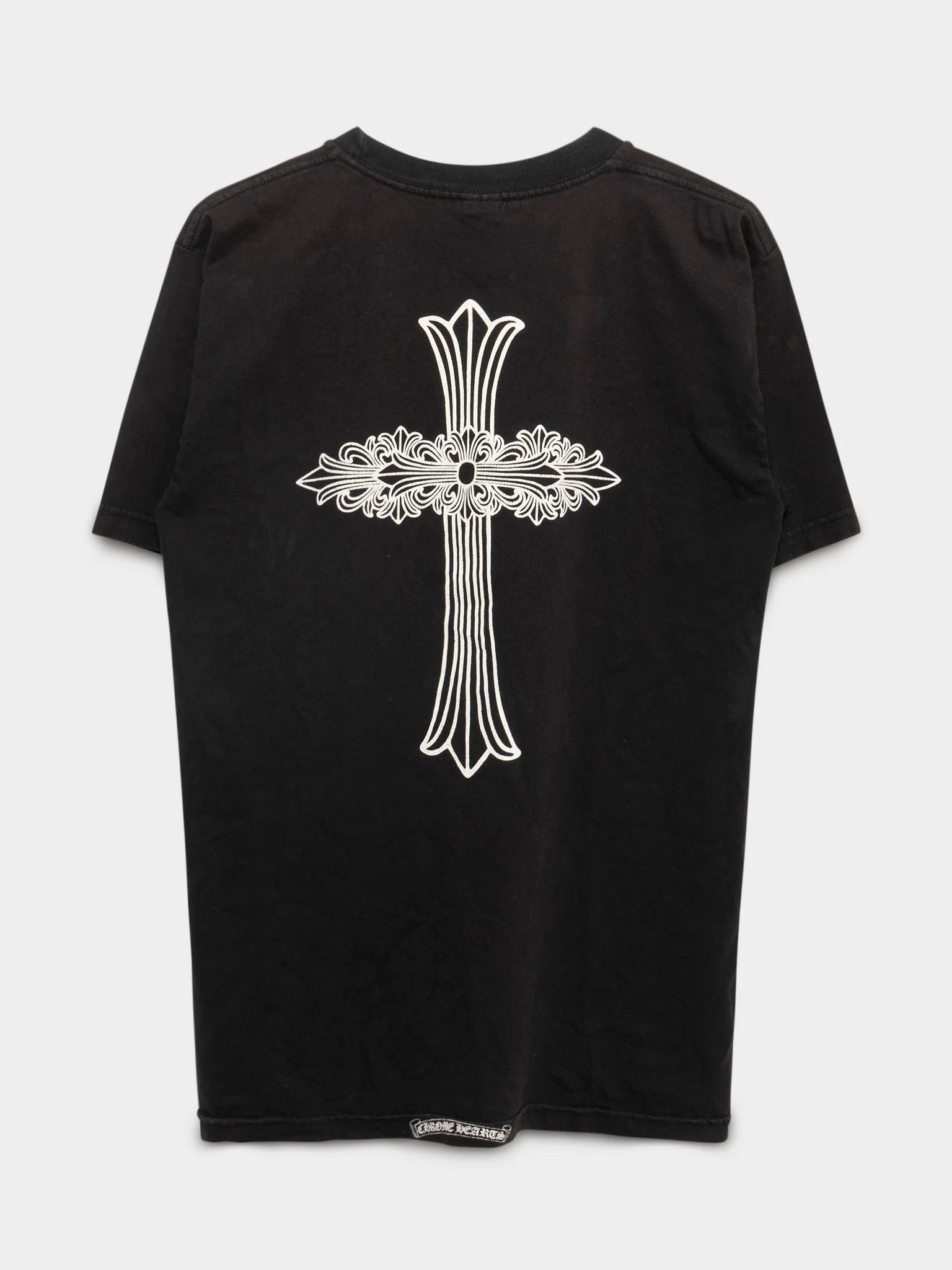 Thrashed Faded Neck Logo T-Shirt - Image 2