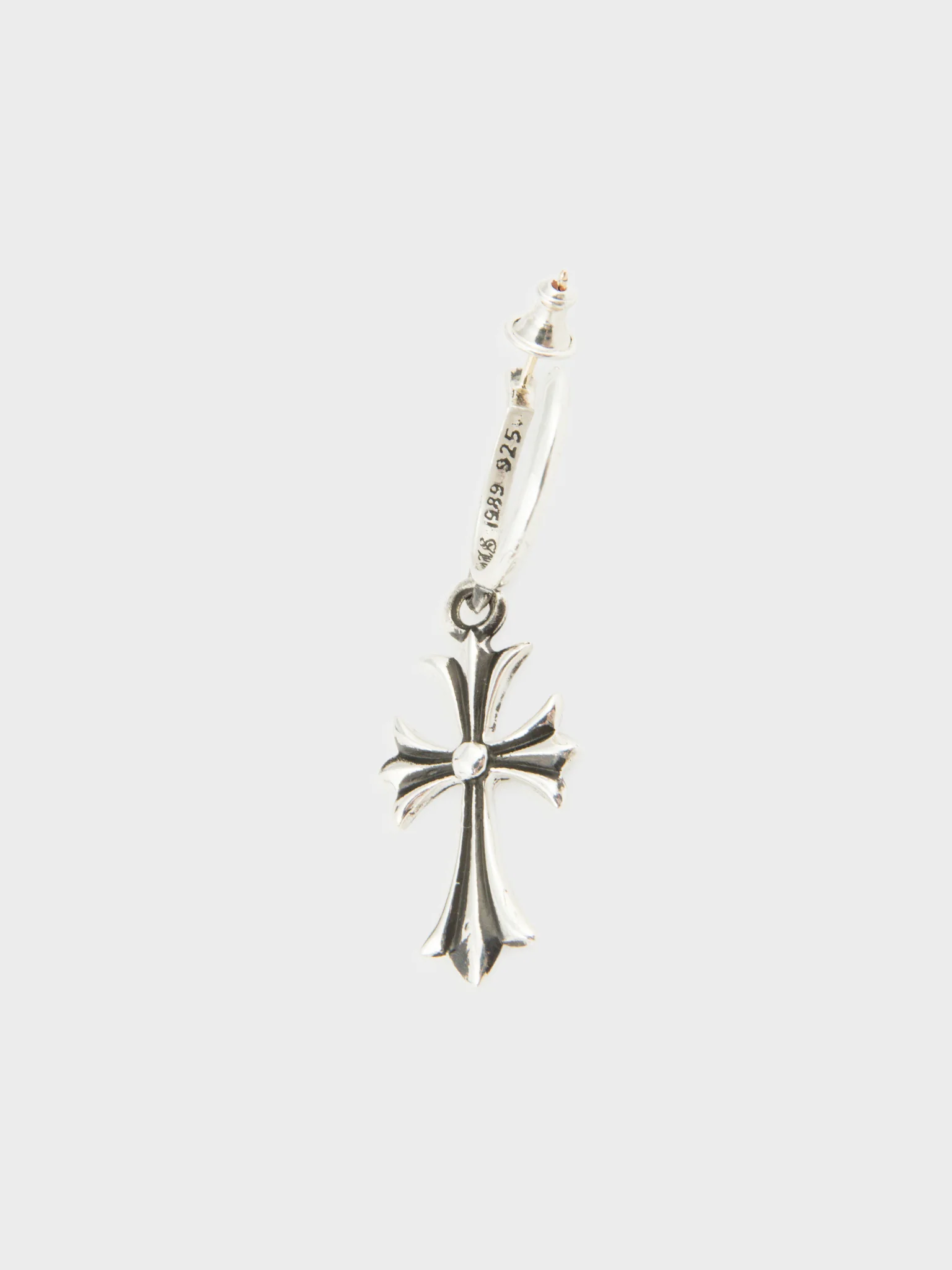 Tiny CH Cross Hoop Earring - Image 5