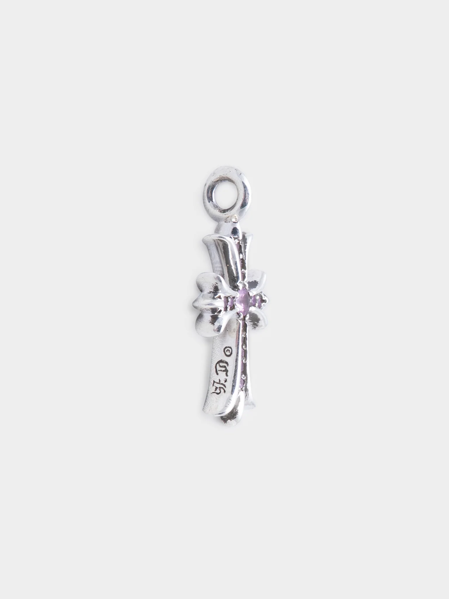 Pink Sapphire “Tiny Fat” Cross Pendant - Image 2