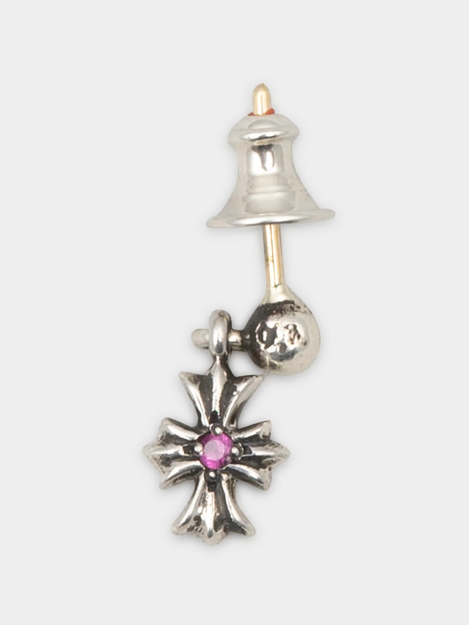 Tiny E Pink Sapphire Earring