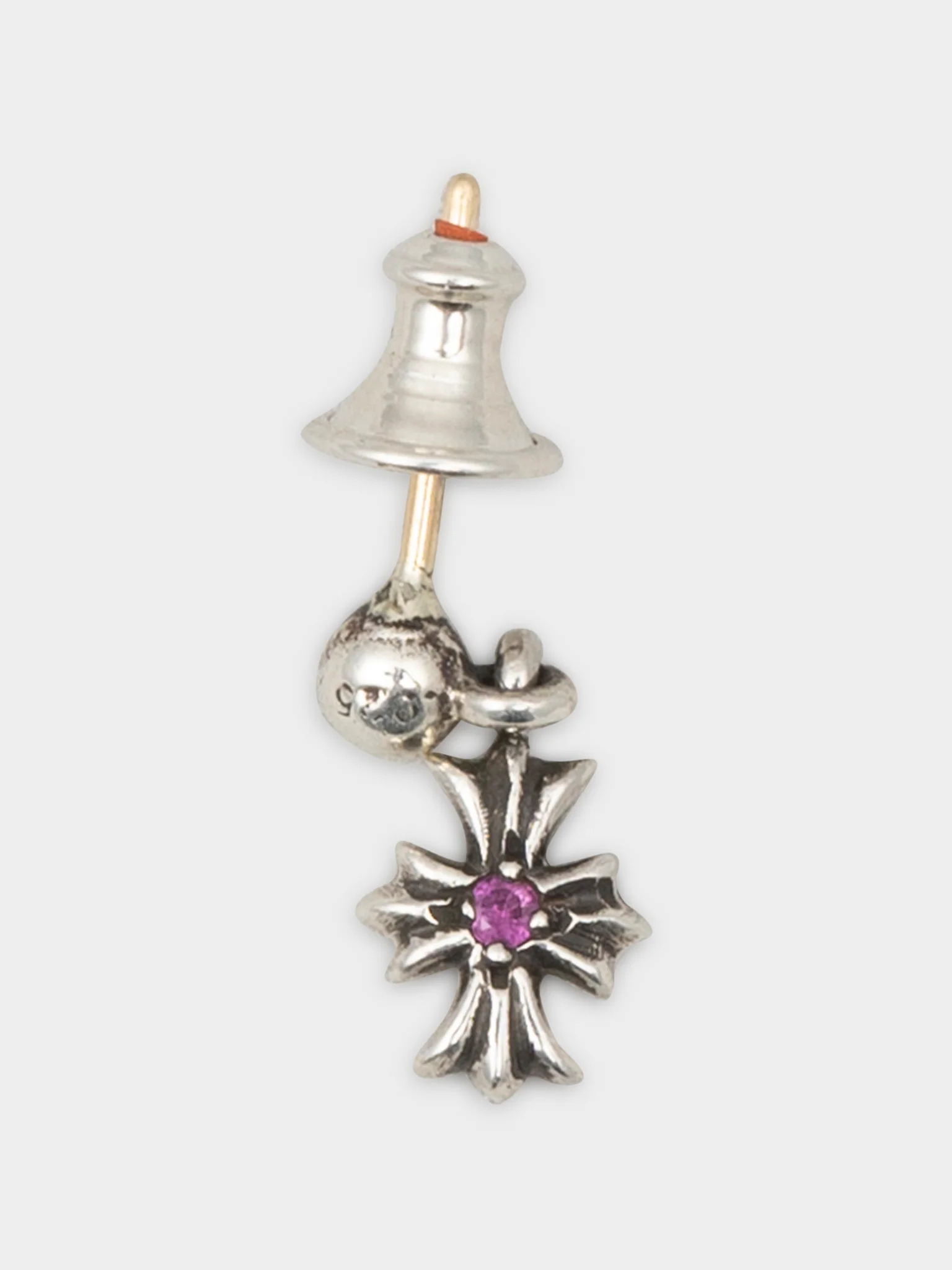 Tiny E Pink Sapphire Earring - Image 2